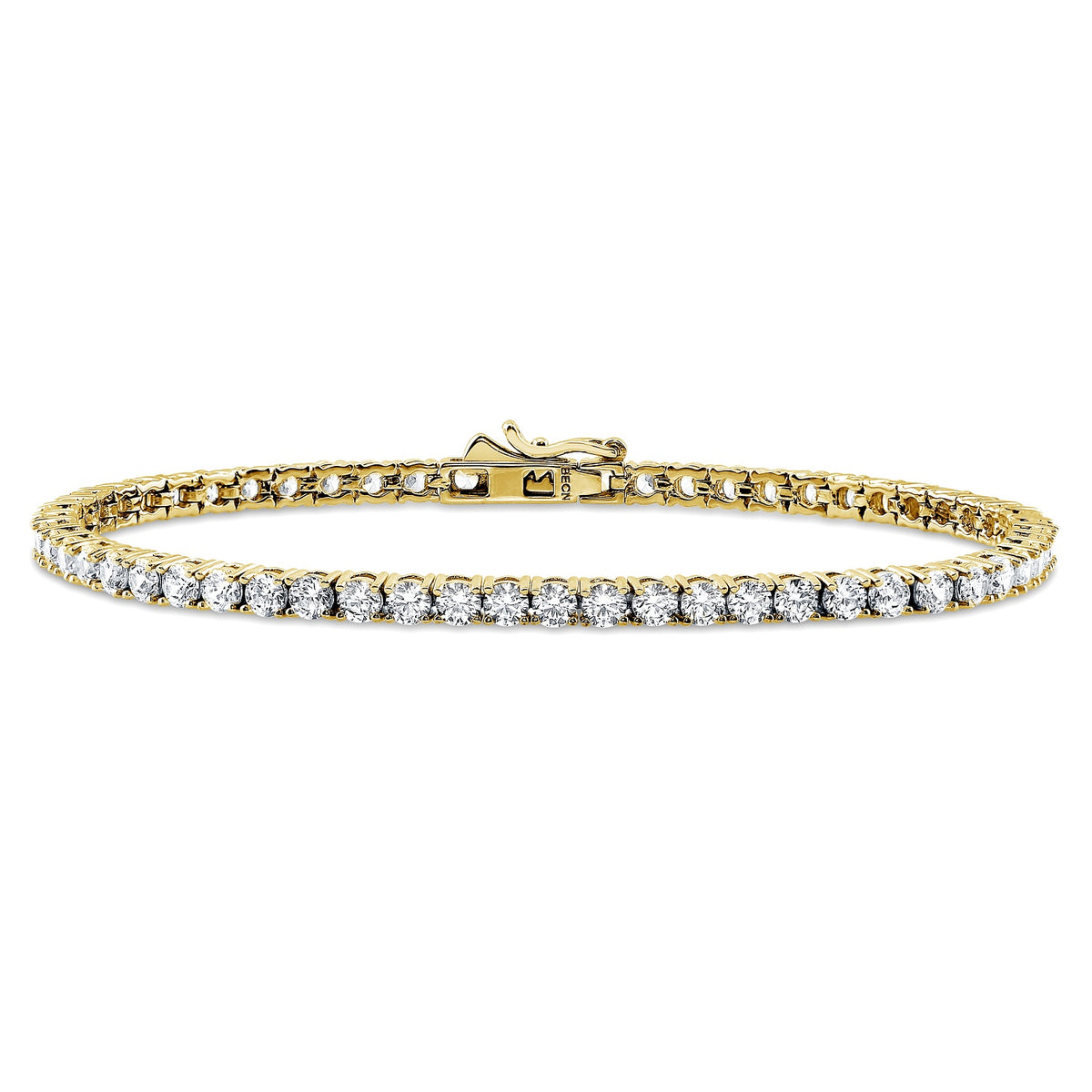 Round CZ Tennis Bracelet, Gold Plated / 6.5 inch