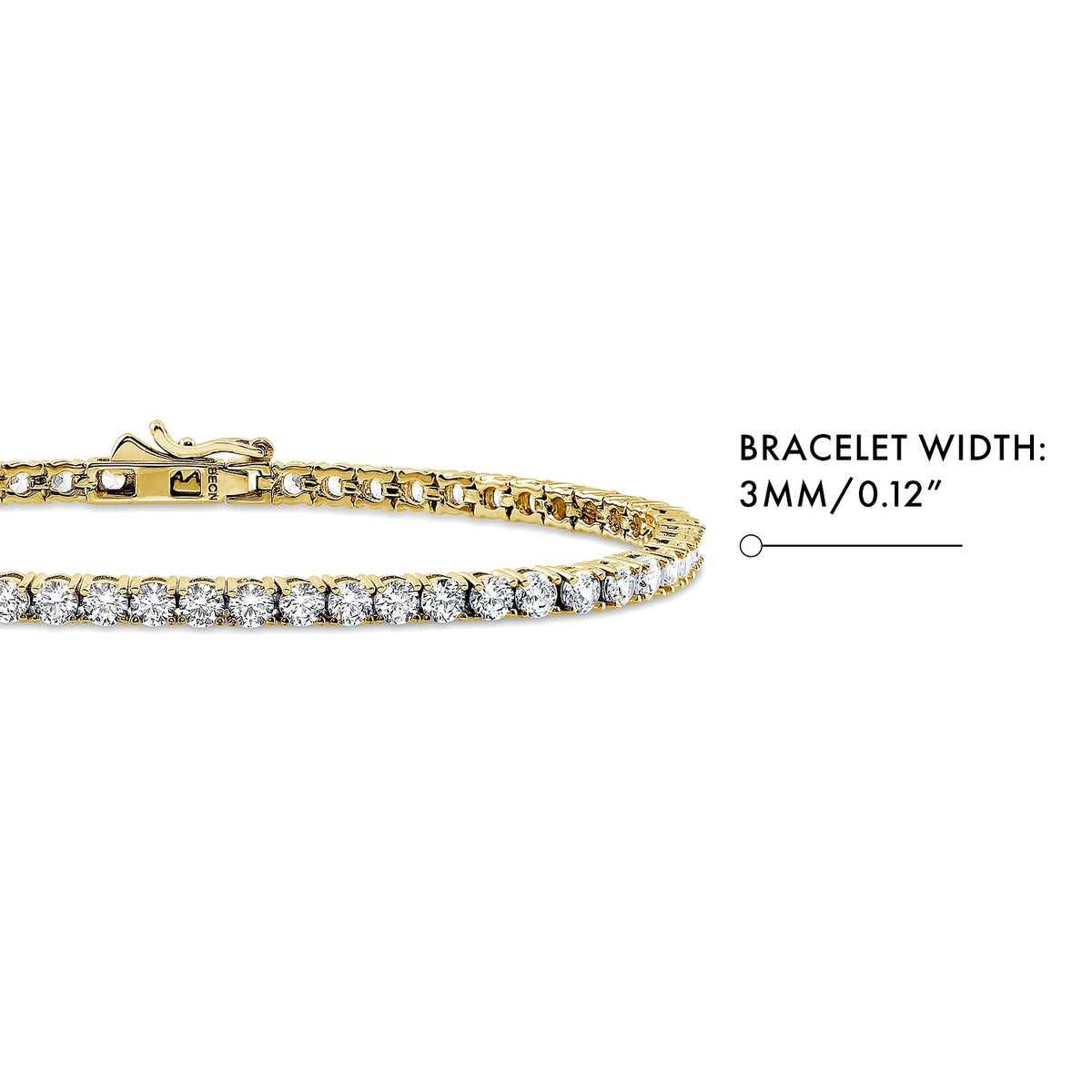 Round CZ Tennis Bracelet, Gold Plated / 6.5 inch