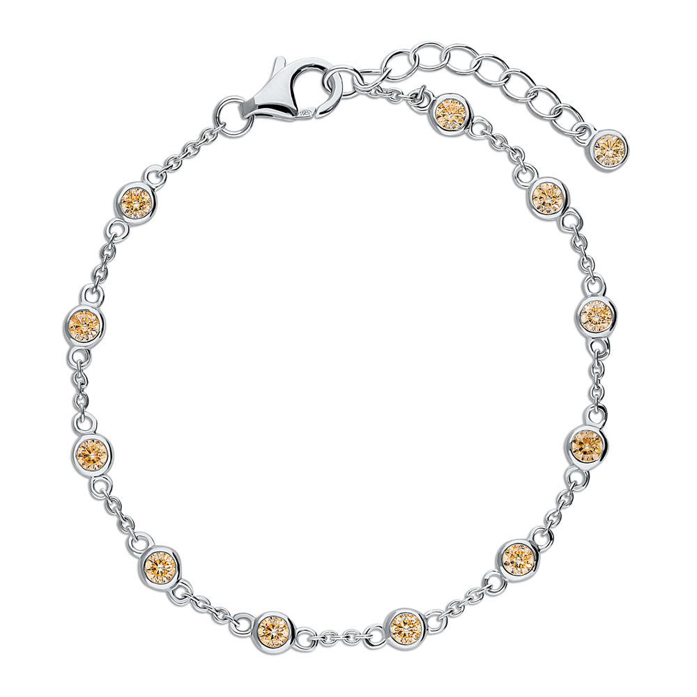 Station CZ Station Bracelet in Sterling Silver