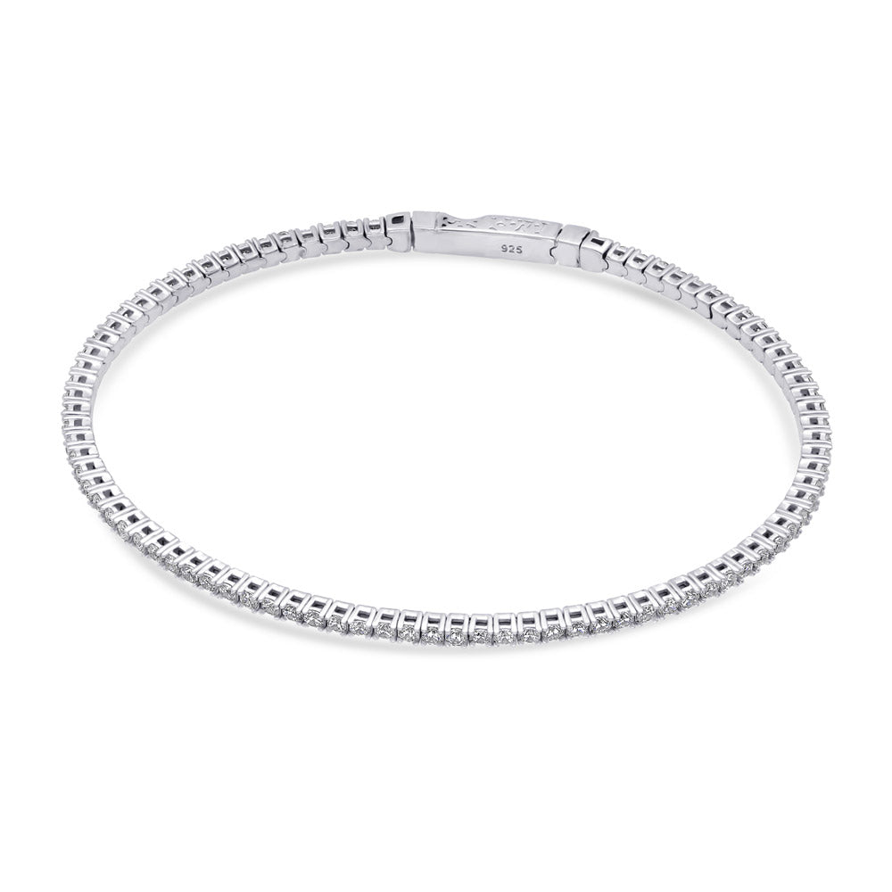 Alternate view of Flexible CZ Bangle in Sterling Silver, 1.75mm / 6.5 inch