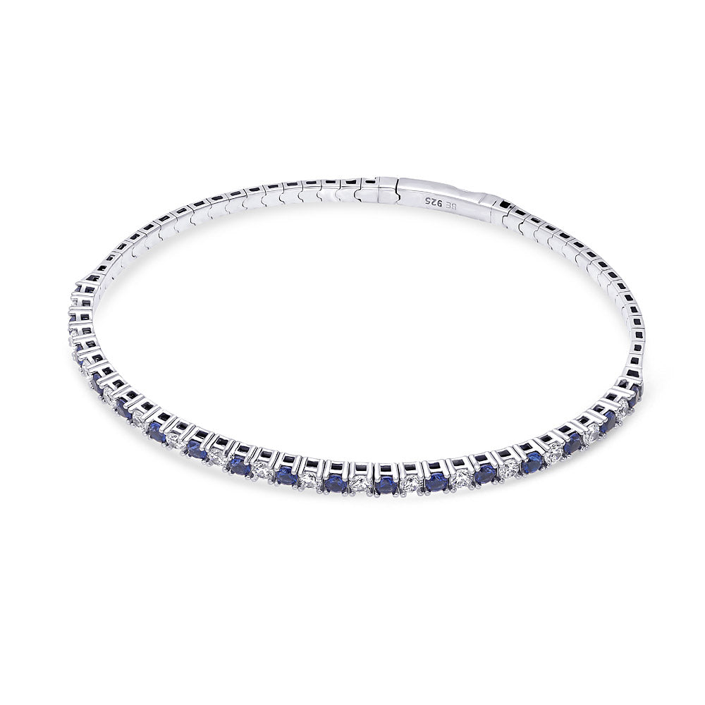 Flexible CZ Bangle Set in Sterling Silver