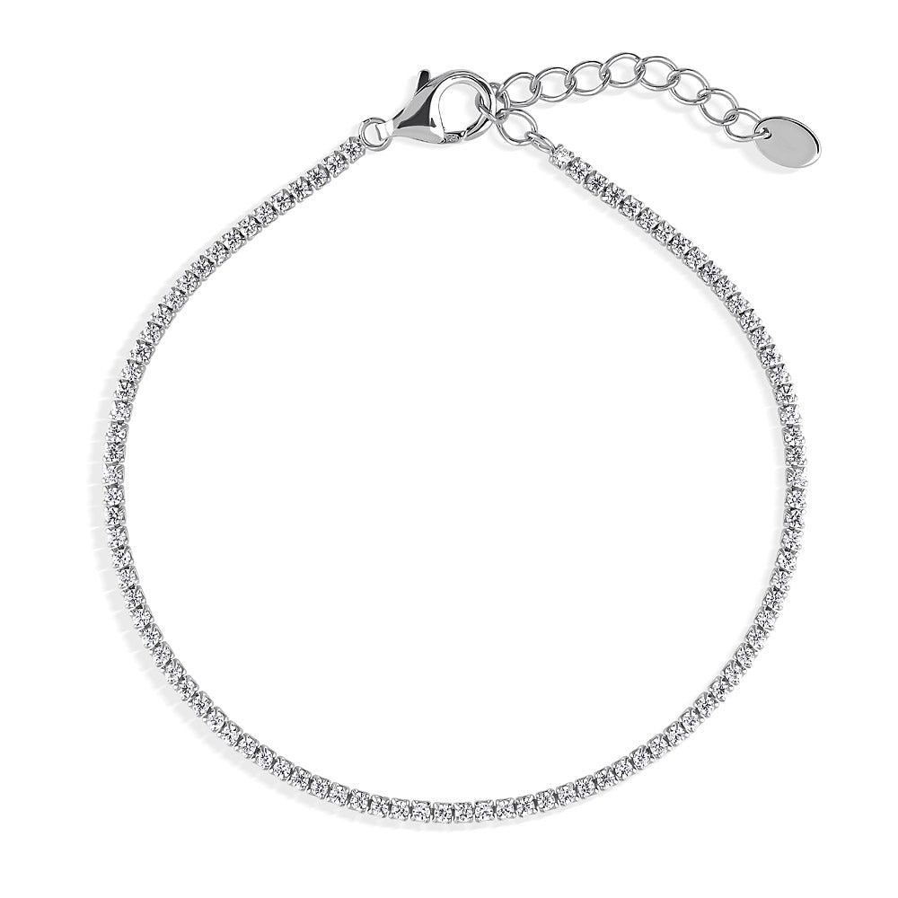 CZ Tennis Bracelet in Sterling Silver, Rhodium Plated, Clear