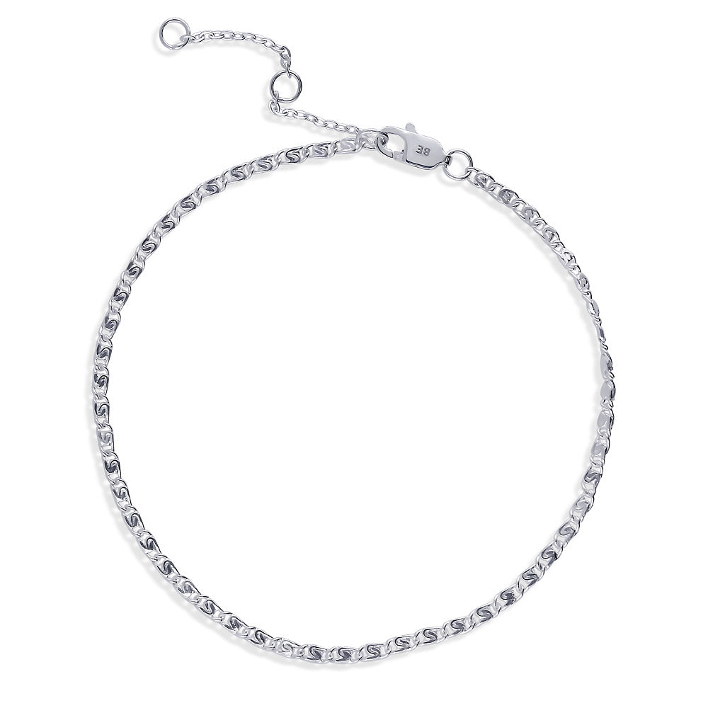 Chain Bracelet in Sterling Silver, No Plating