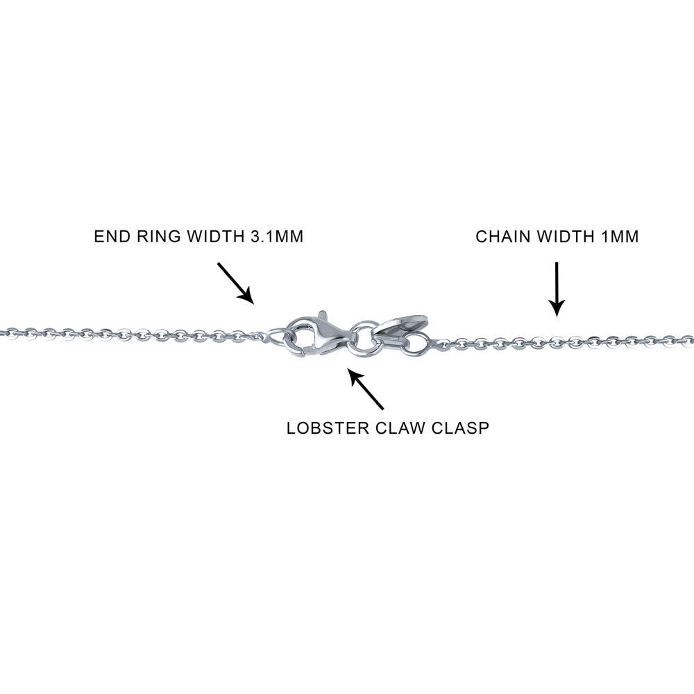 Angle view of Italian Layered Rolo Chain Necklace in Sterling Silver, 3-Piece, Rhodium Plated / 16-20 inch