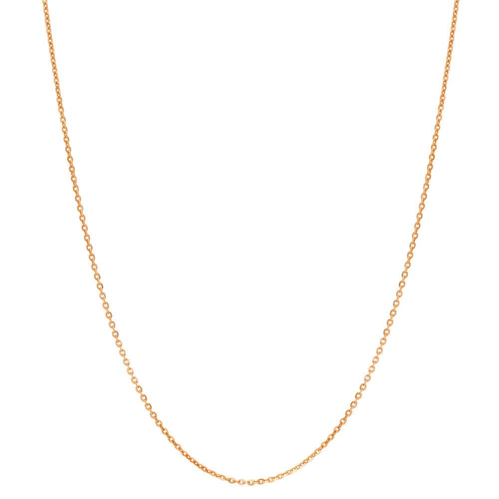 Italian Rolo Chain Necklace in Rose Gold Flashed Sterling Silver
