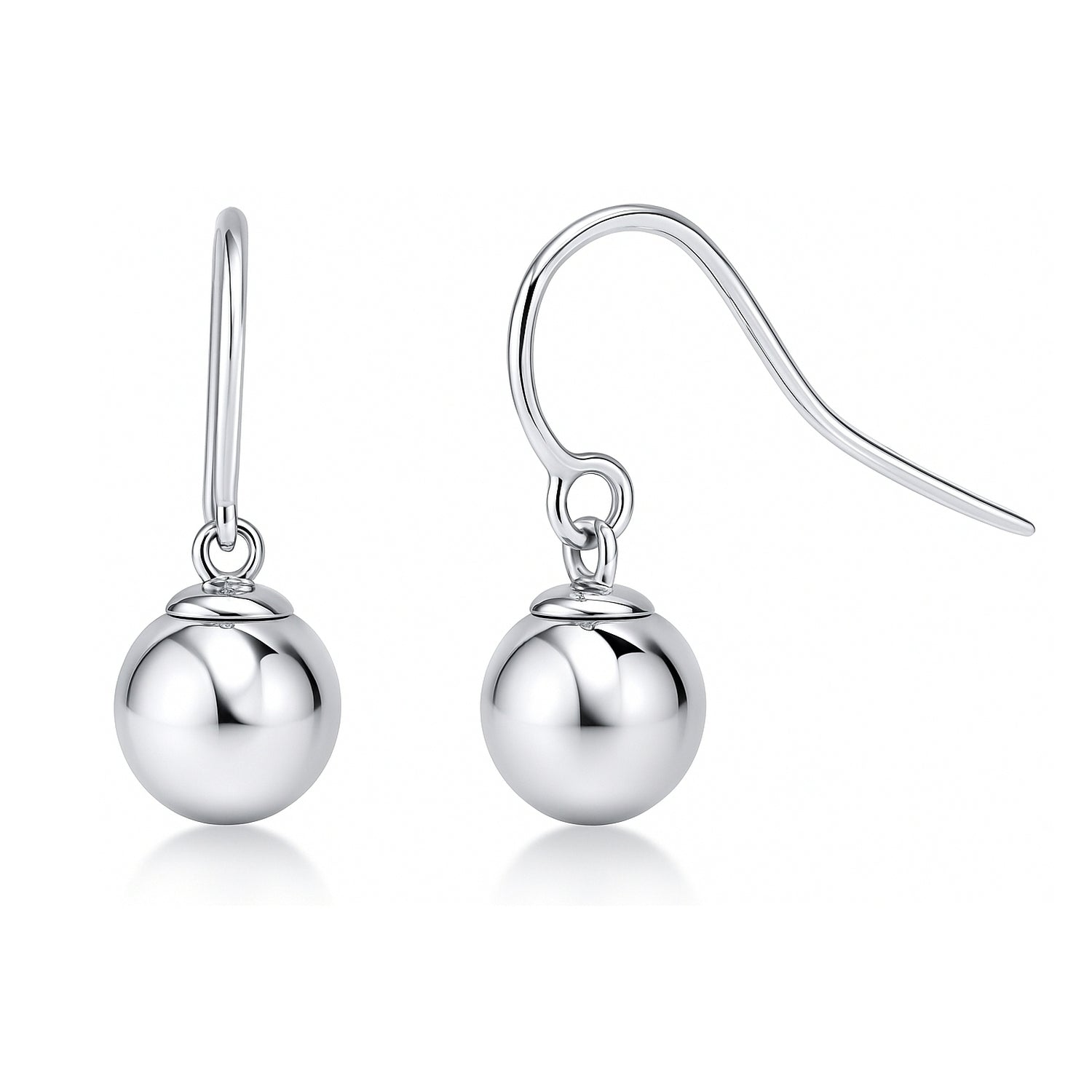 Ball Bead Earrings in Gold Flashed Sterling Silver, 2 Pairs