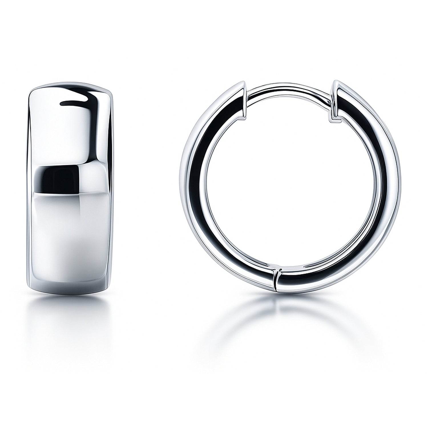 Dome Small Hoop Earrings in Sterling Silver 0.7"