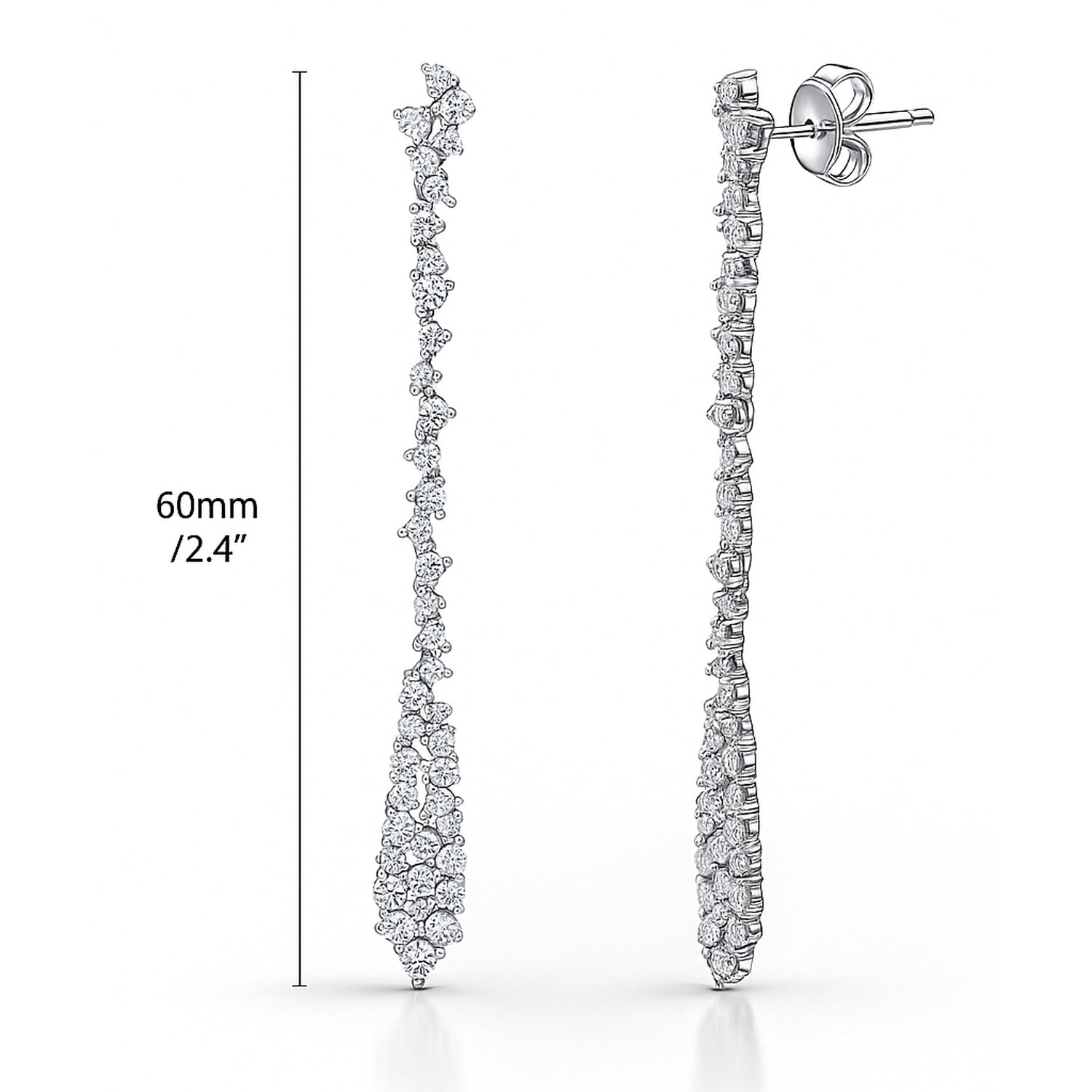Cluster Teardrop CZ Earrings in Sterling Silver