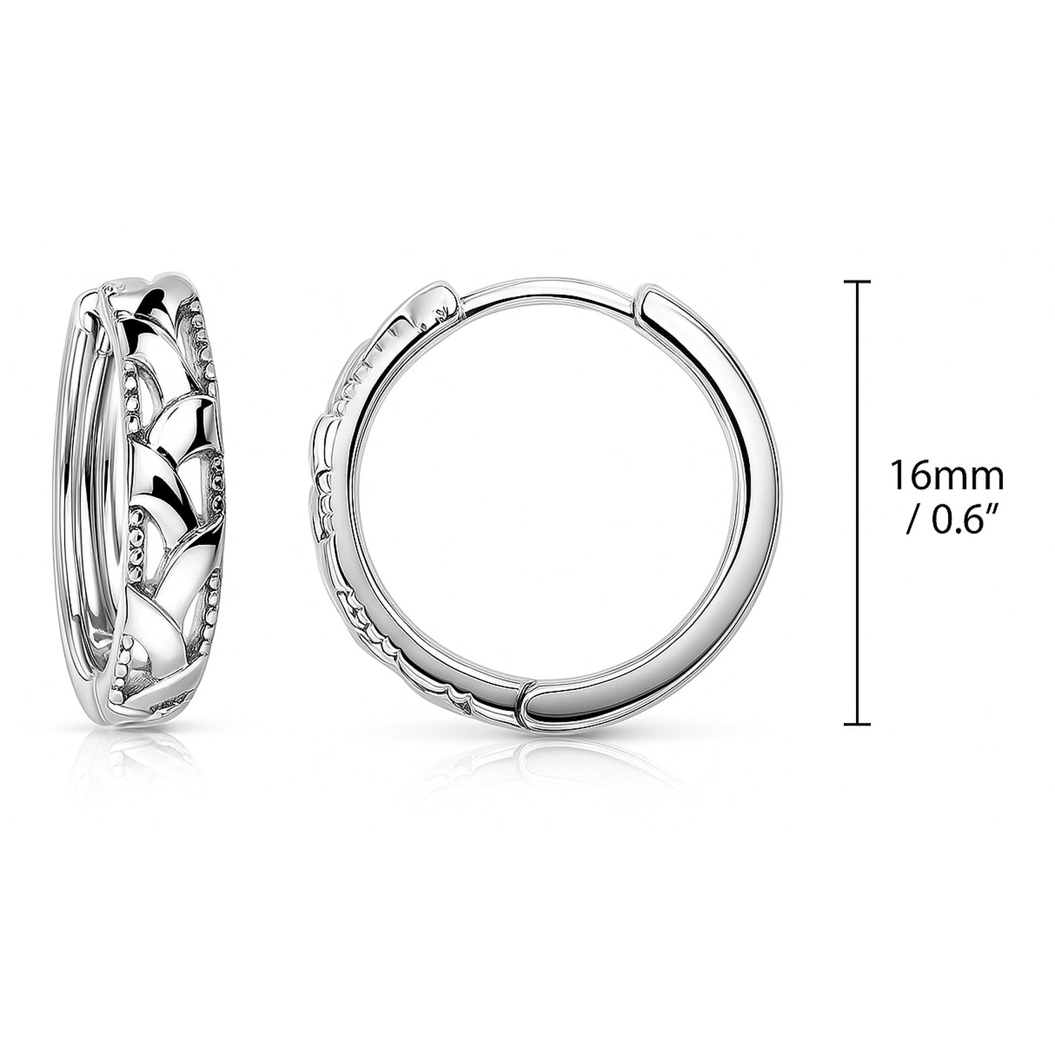 Woven Small Hoop Earrings in Sterling Silver 0.6"