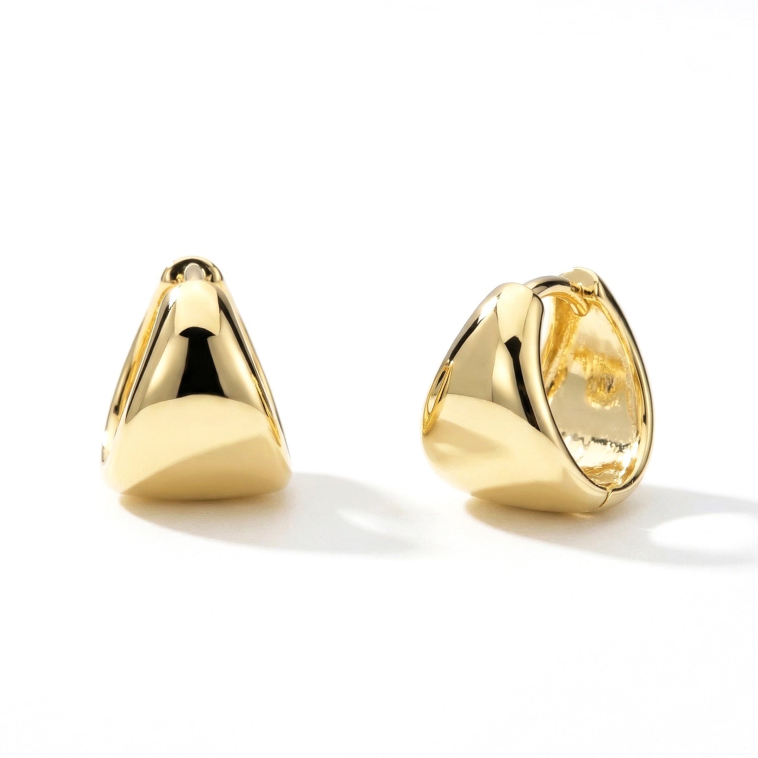 Dome Mini Huggie Earrings 0.5 inch, Gold Flashed