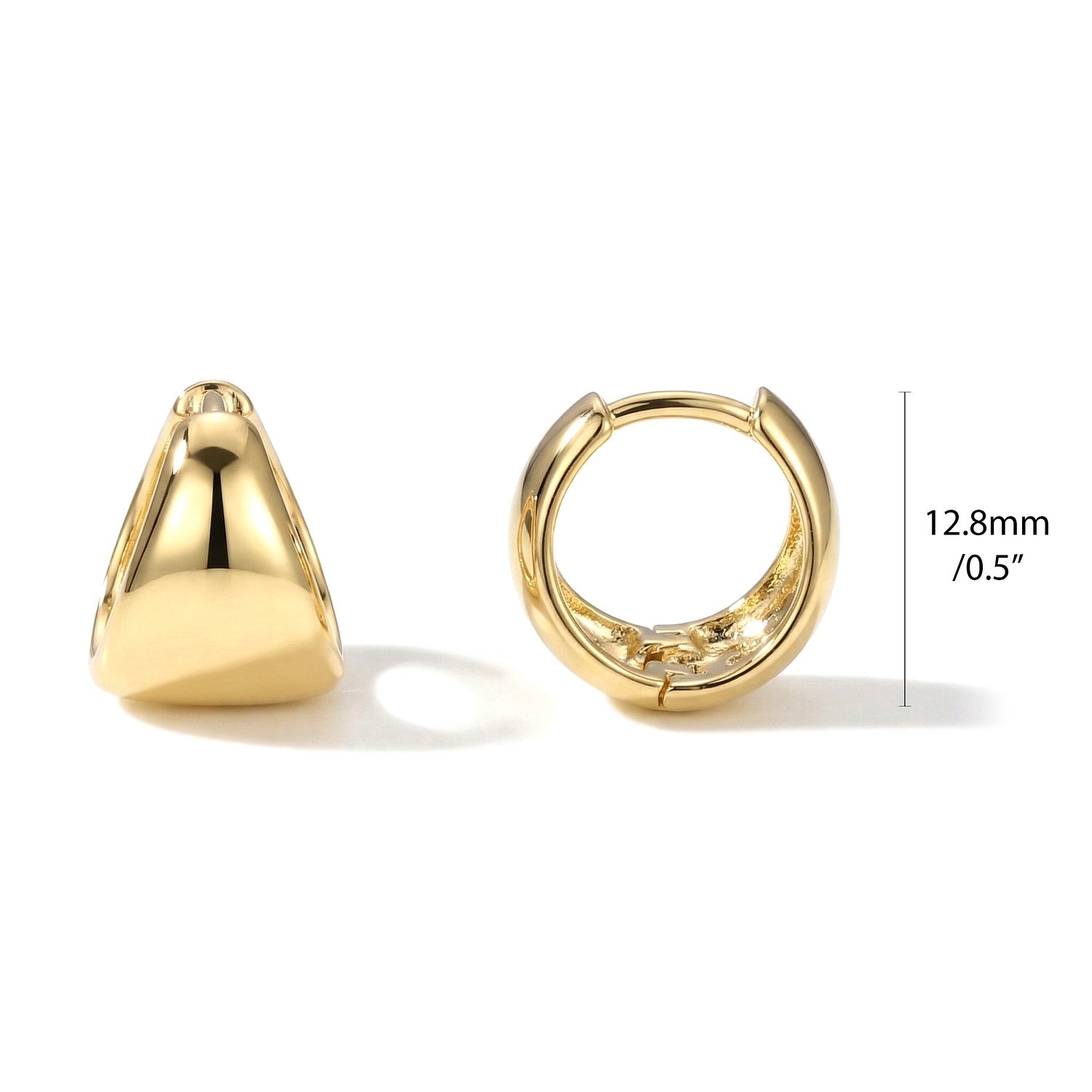 Dome Mini Huggie Earrings Gold Flashed 0.5", 2 Pairs
