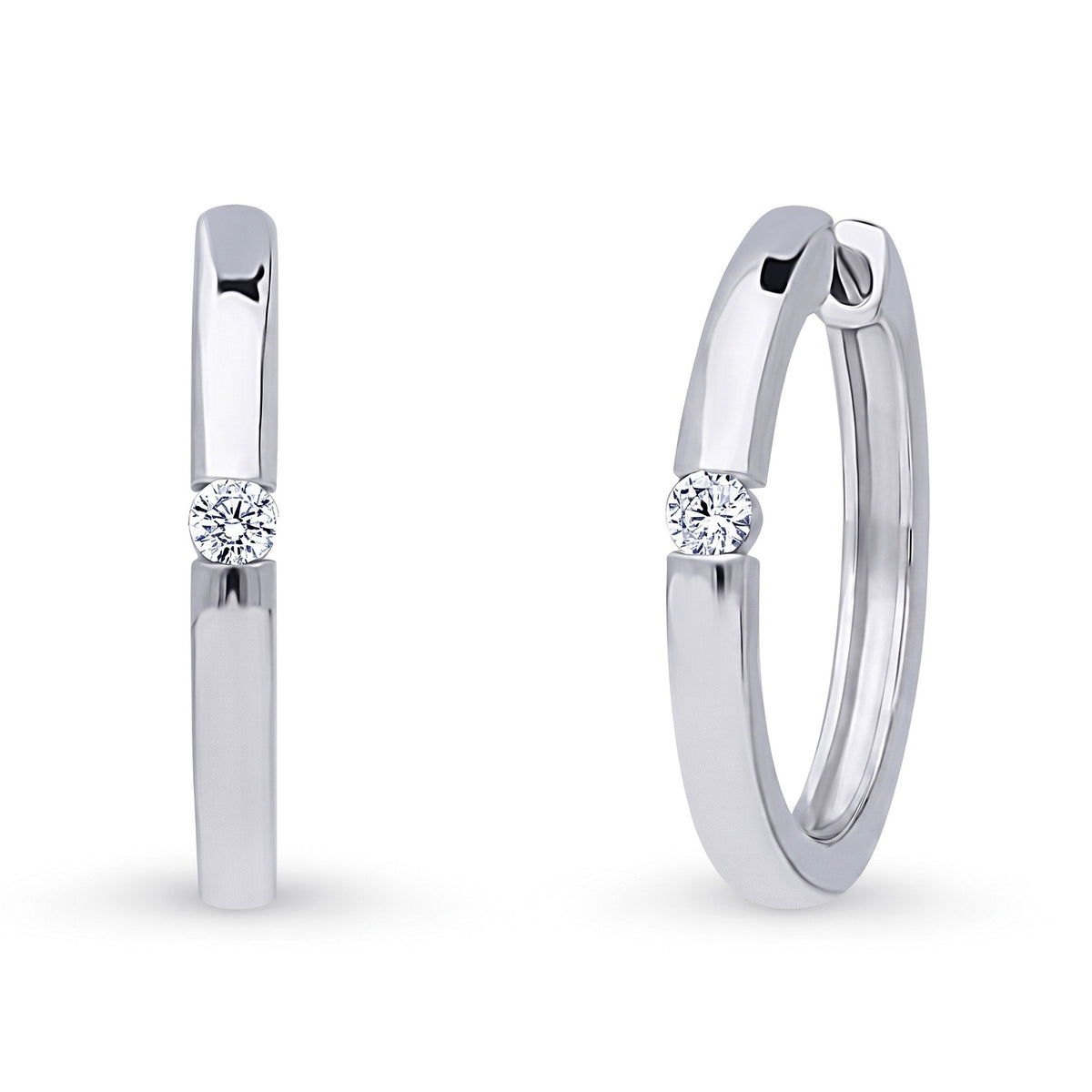 Solitaire CZ Small Hoop Earrings