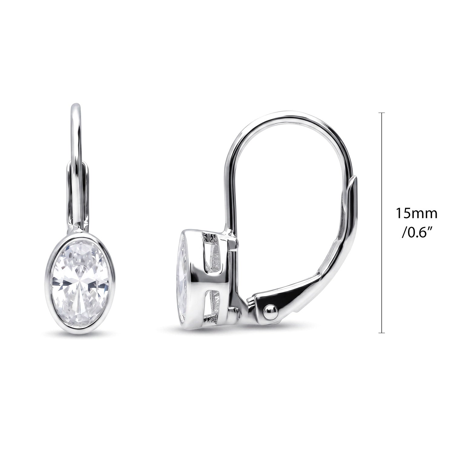 Solitaire CZ Earrings in Gold Flashed Sterling Silver, 2 Pairs