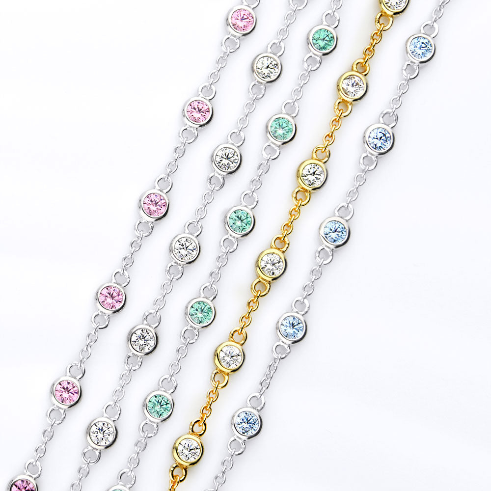 Station CZ Station Bracelet in Sterling Silver