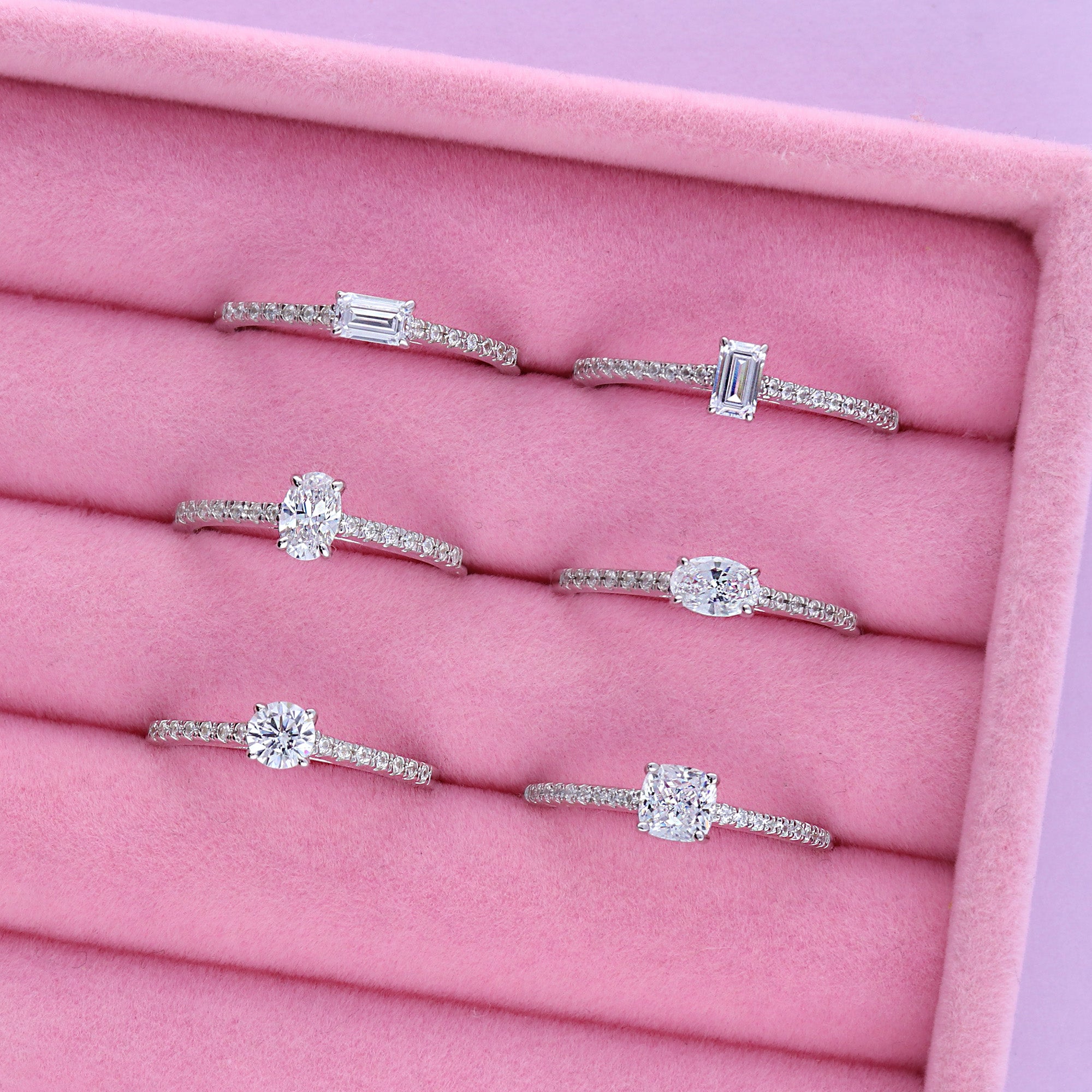 Solitaire 0.6ct Cushion CZ Ring in Sterling Silver