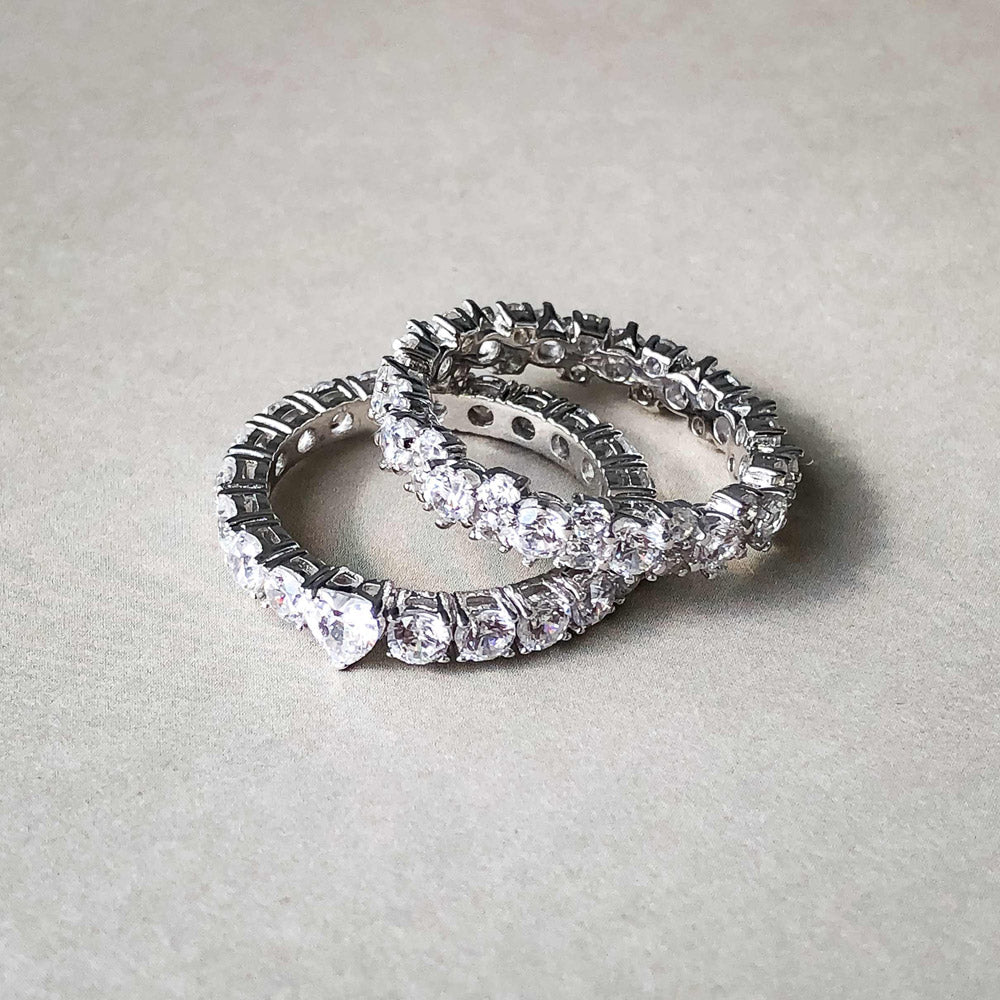 Solitaire 0.25ct Heart CZ Ring in Sterling Silver