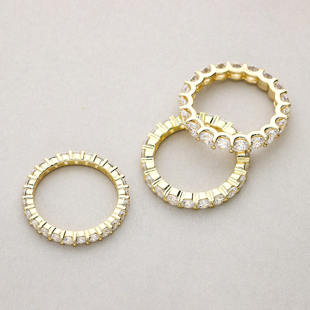 Pave CZ Eternity Ring in Gold Flashed Sterling Silver