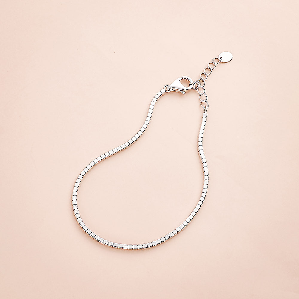 CZ Tennis Bracelet Set in Gold Flashed Sterling Silver