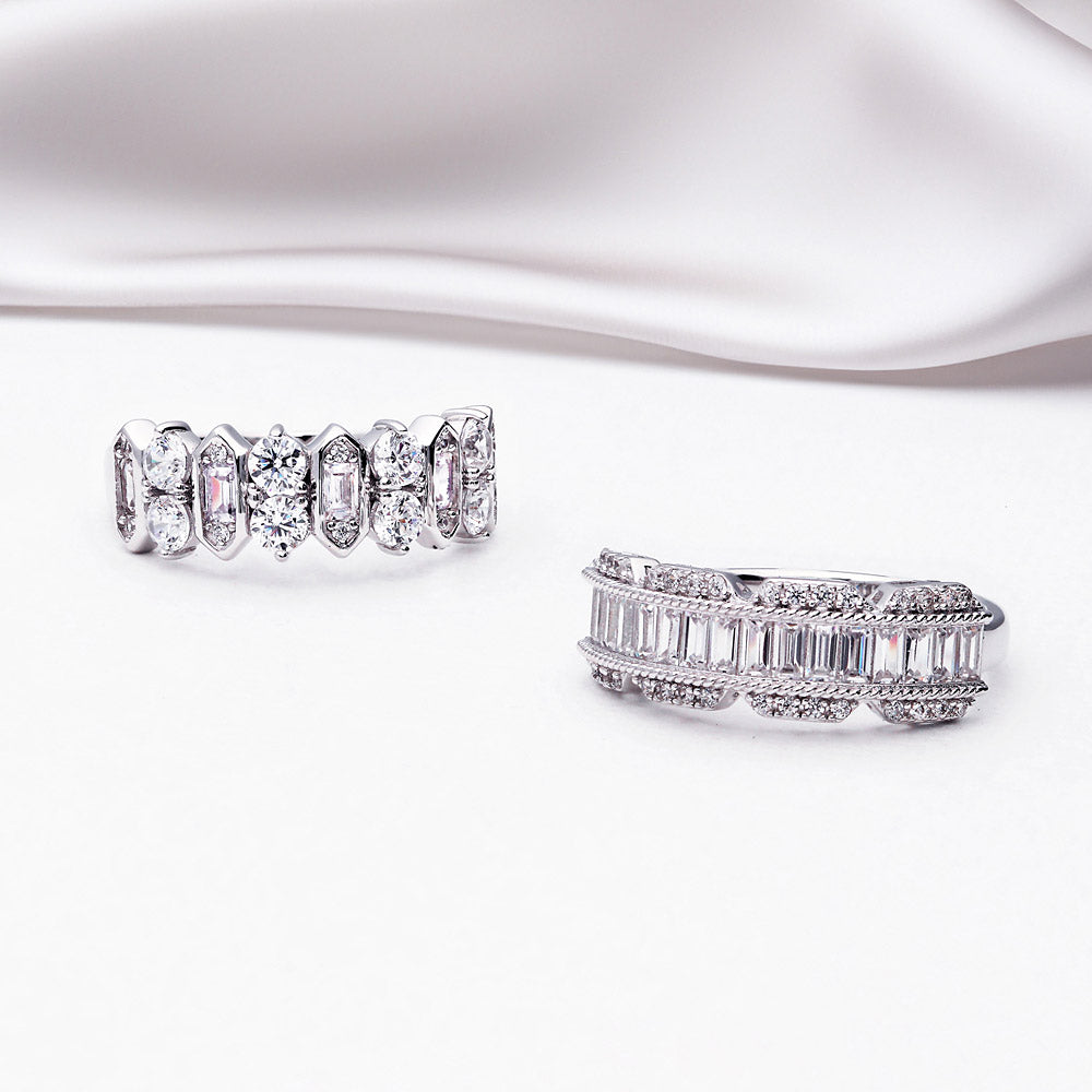 Art Deco CZ Band Ring in Sterling Silver