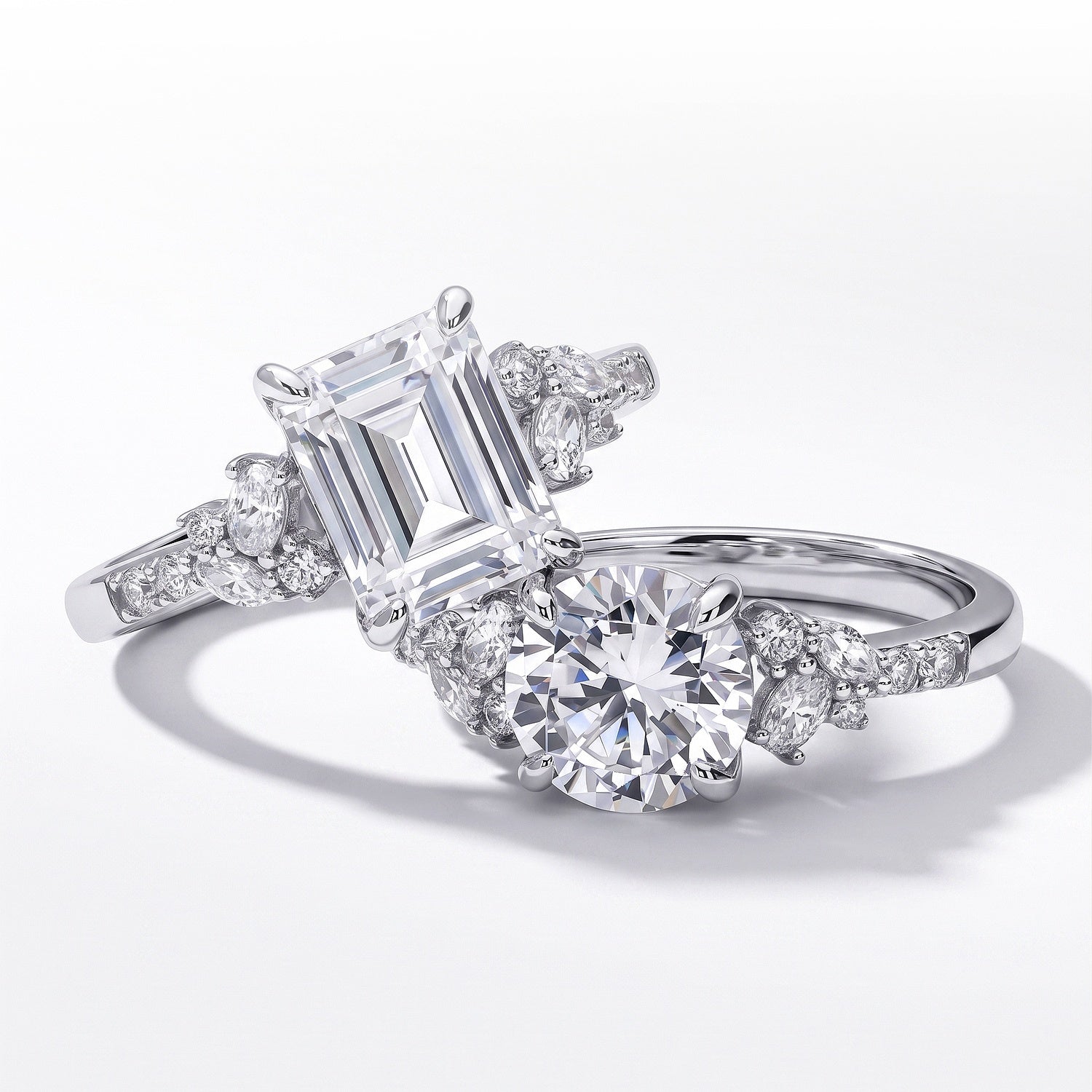 Flower Cluster CZ Ring in Sterling Silver