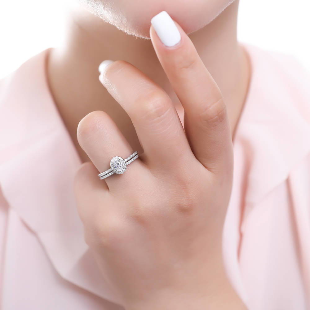 Pave CZ Eternity Ring in Sterling Silver