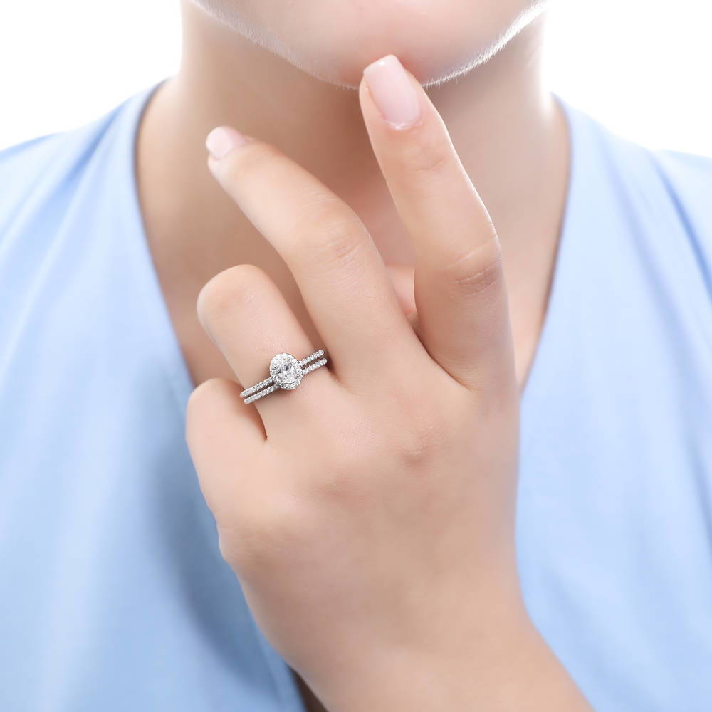 Pave CZ Eternity Ring in Sterling Silver