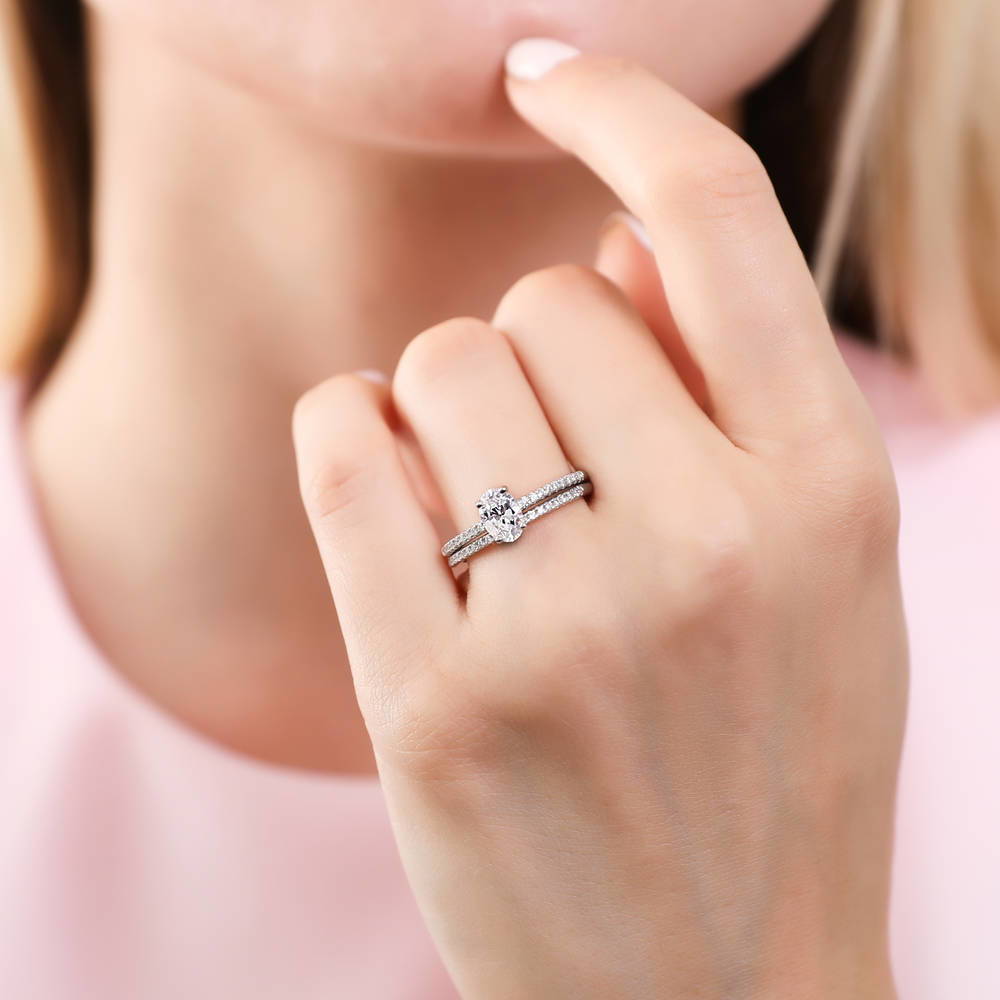 Pave CZ Eternity Ring in Sterling Silver
