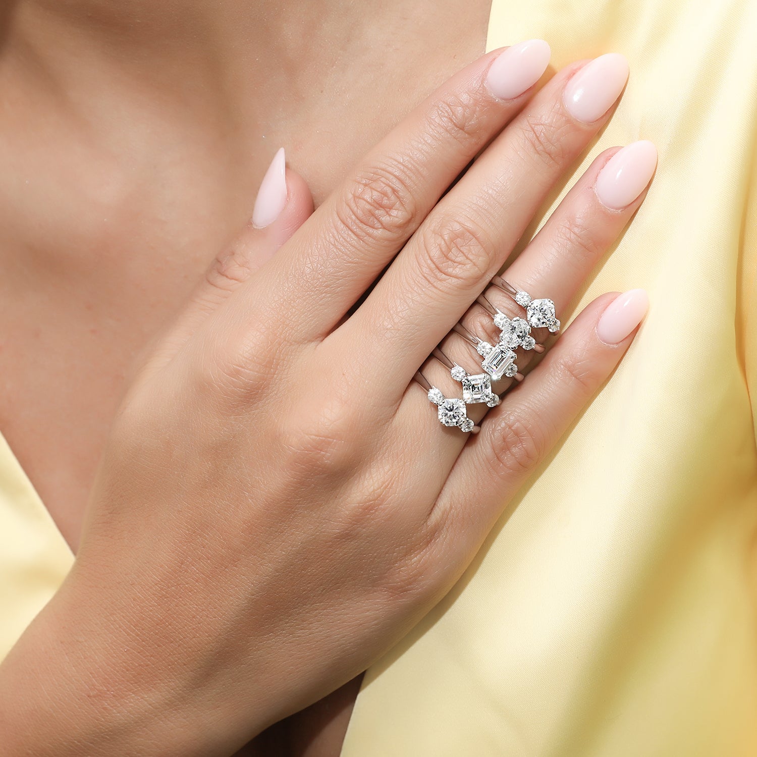 3-stone small carat rings