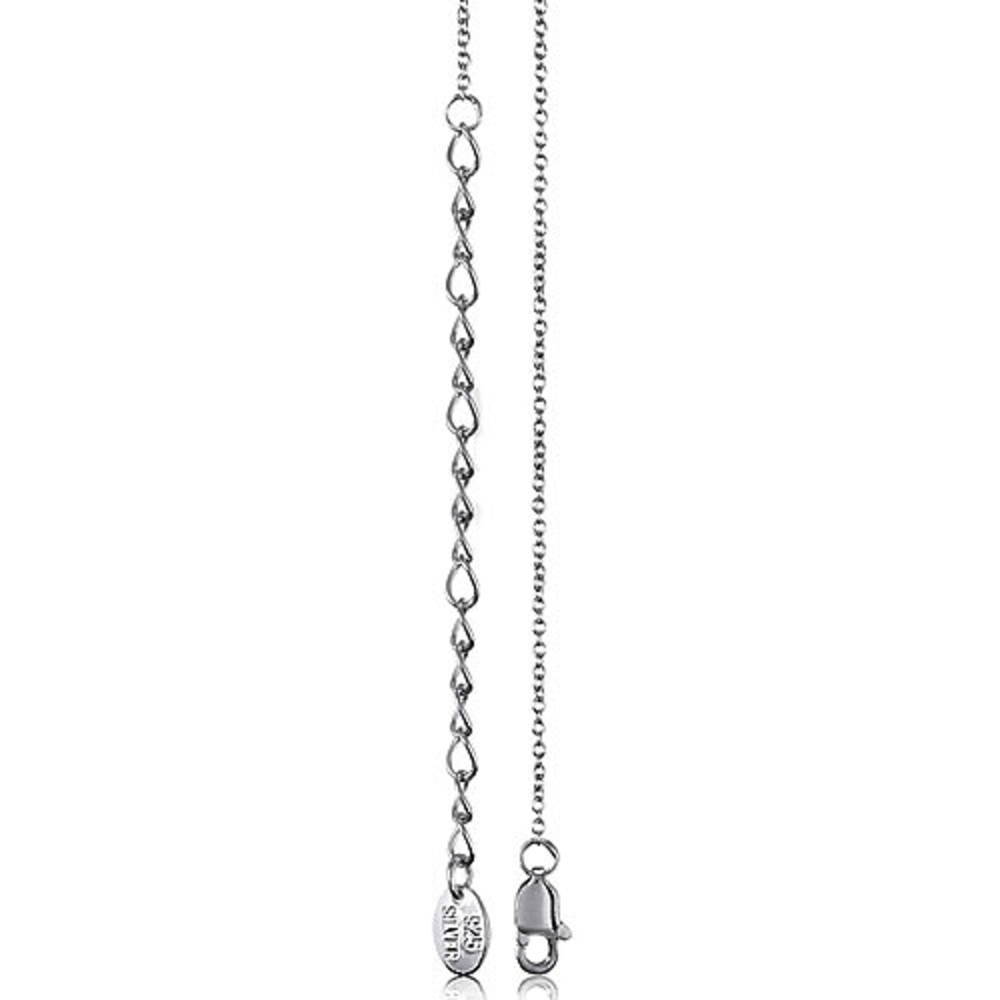 Front view of Initial Letter CZ Necklace in Sterling Silver, U
