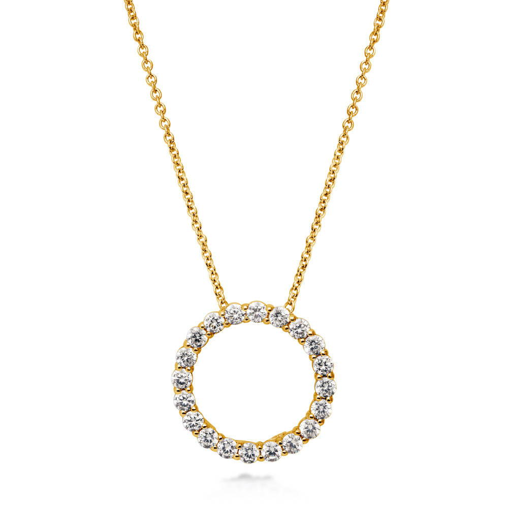 Open Circle CZ Necklace in Sterling Silver