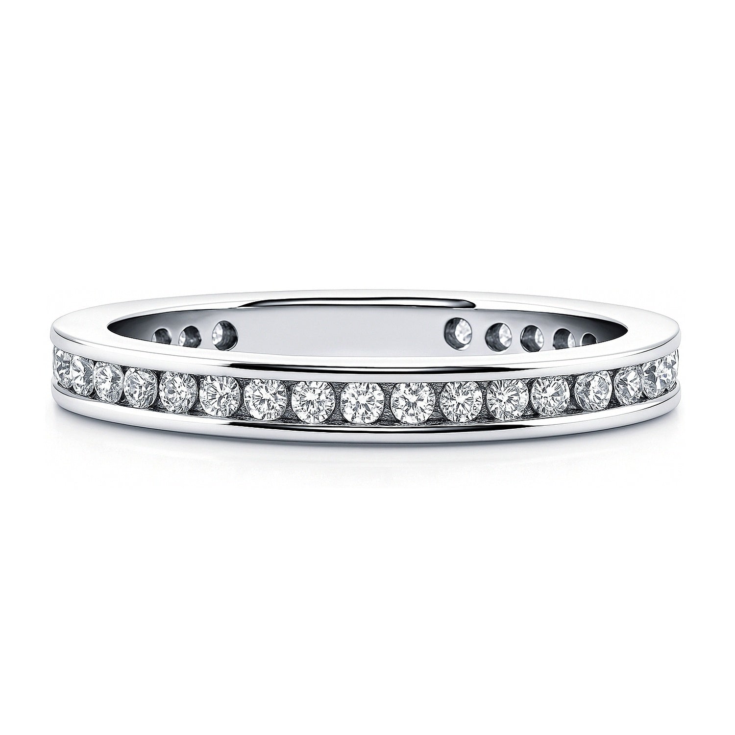 Channel CZ Eternity Ring in Sterling Silver