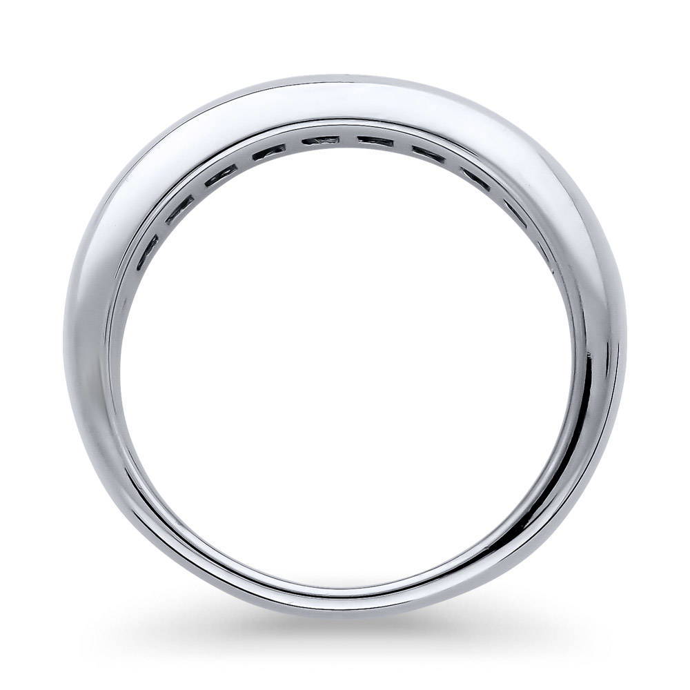 Channel Princess CZ Eternity Ring in Sterling Silver