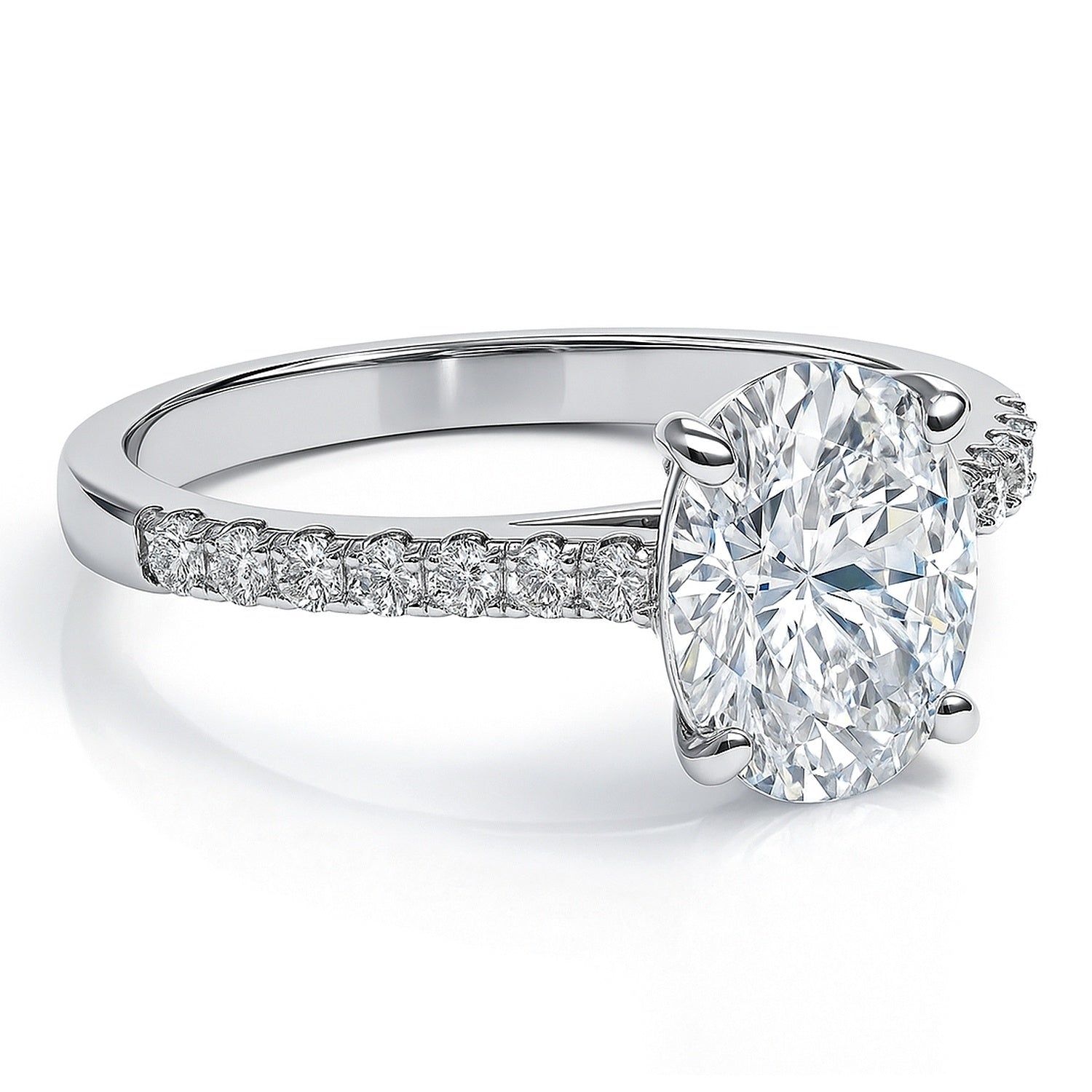 Solitaire 1.8ct Oval CZ Ring in Sterling Silver