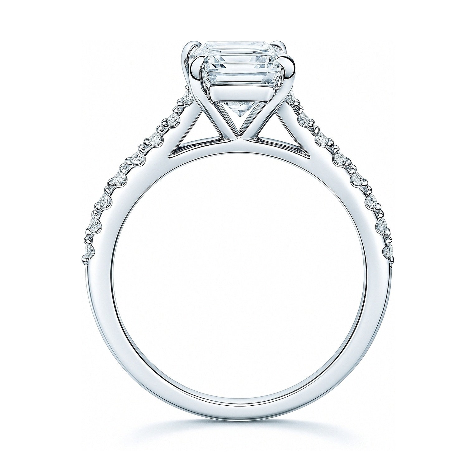 Solitaire 2.6ct Emerald Cut CZ Ring in Sterling Silver