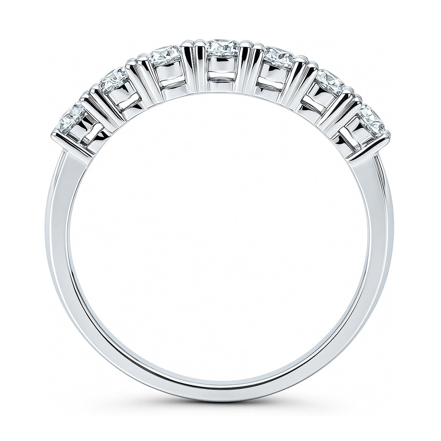 7-Stone CZ Eternity Ring in Sterling Silver