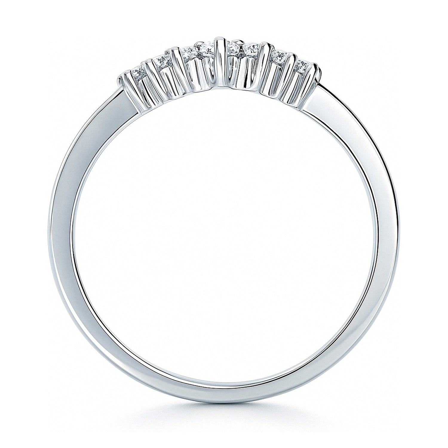 Wishbone 7-Stone CZ Band in Sterling Silver