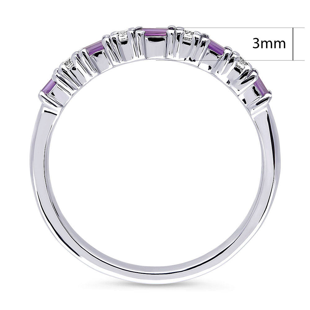 Alternate view of Art Deco CZ Half Eternity Ring in Sterling Silver, 4 of 4
