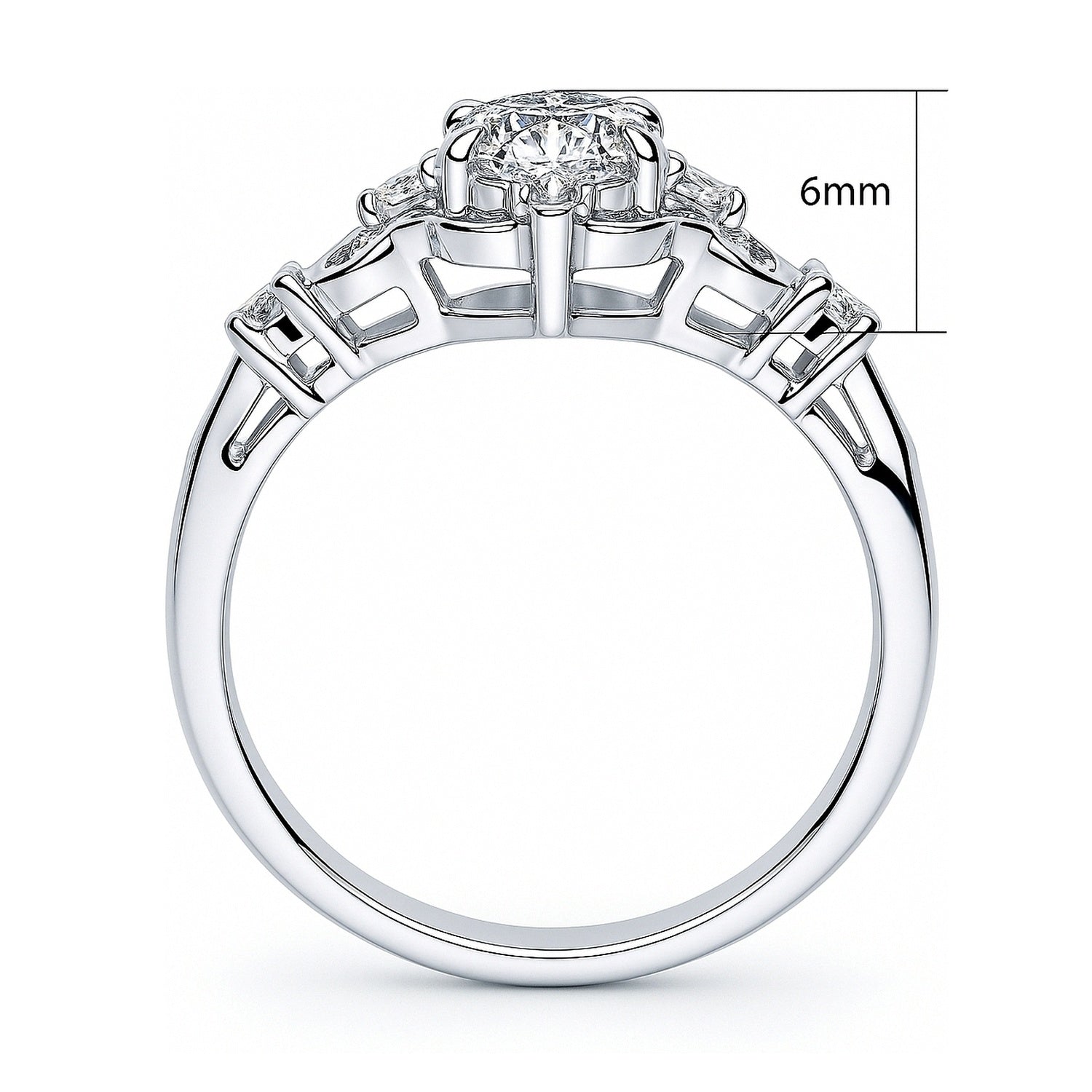 Halo Art Deco Oval CZ Ring in Sterling Silver