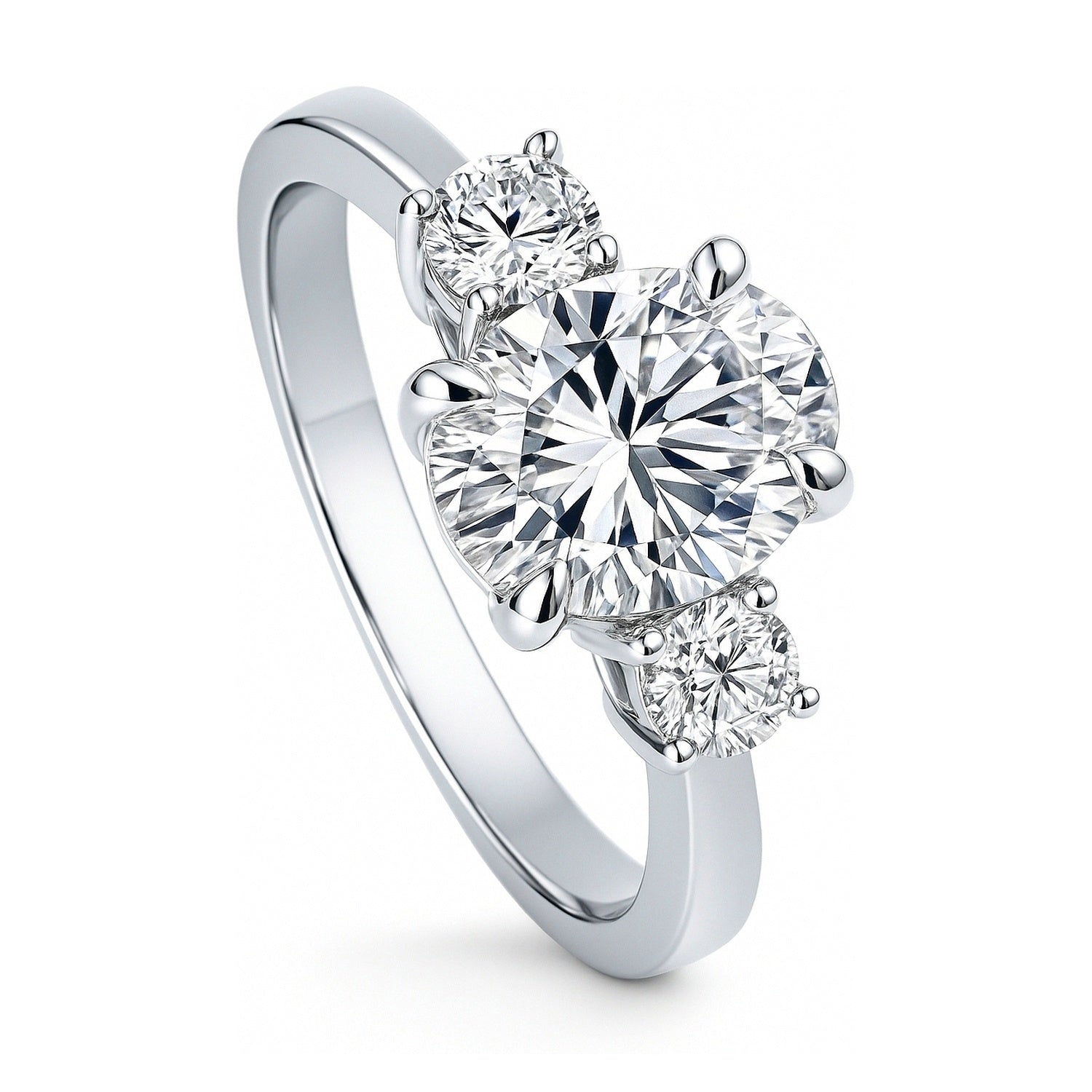 3-Stone 1.8ct Oval CZ Ring in Sterling Silver