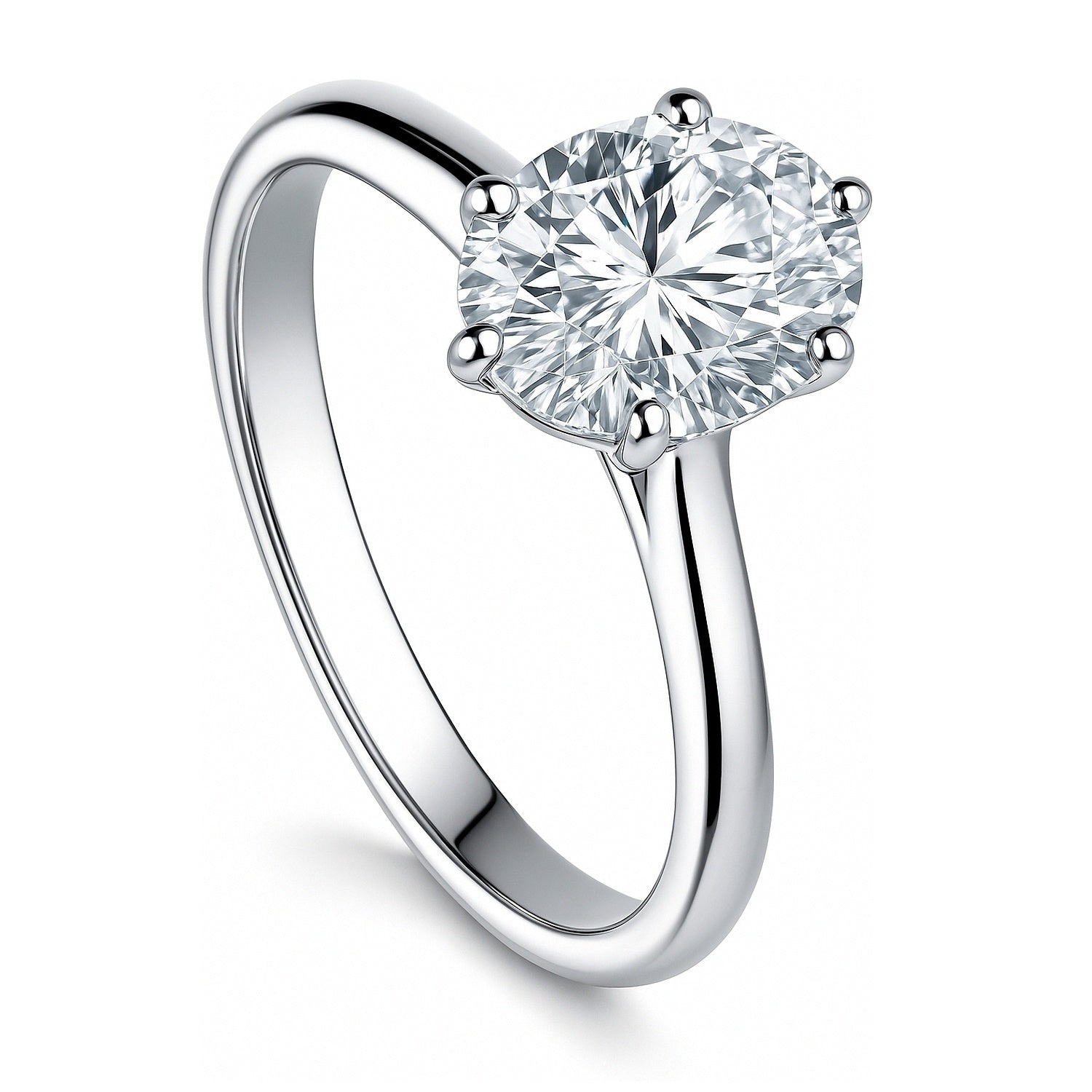 Solitaire 1.8ct Oval CZ Ring in Sterling Silver
