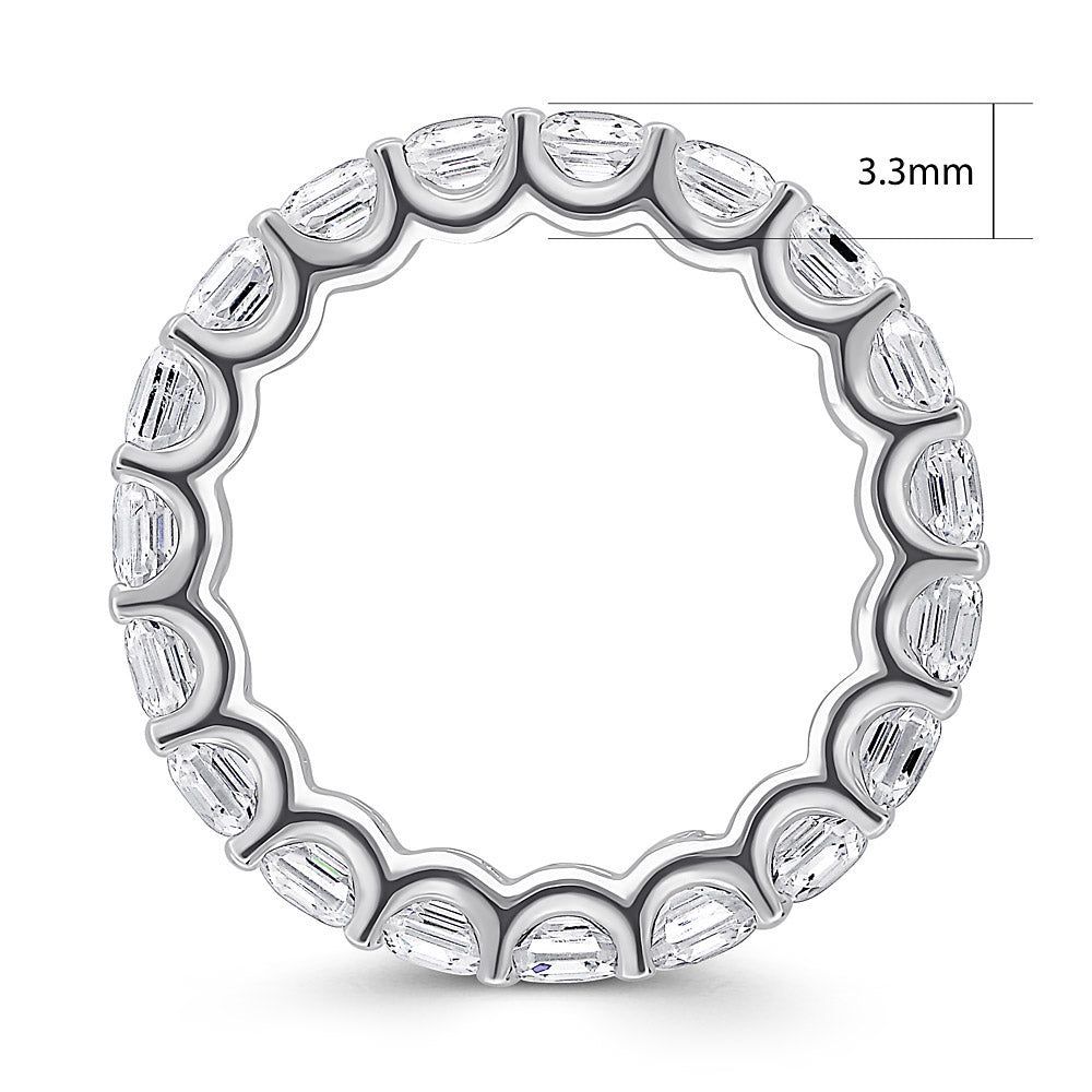 Asscher CZ Eternity Ring in Sterling Silver