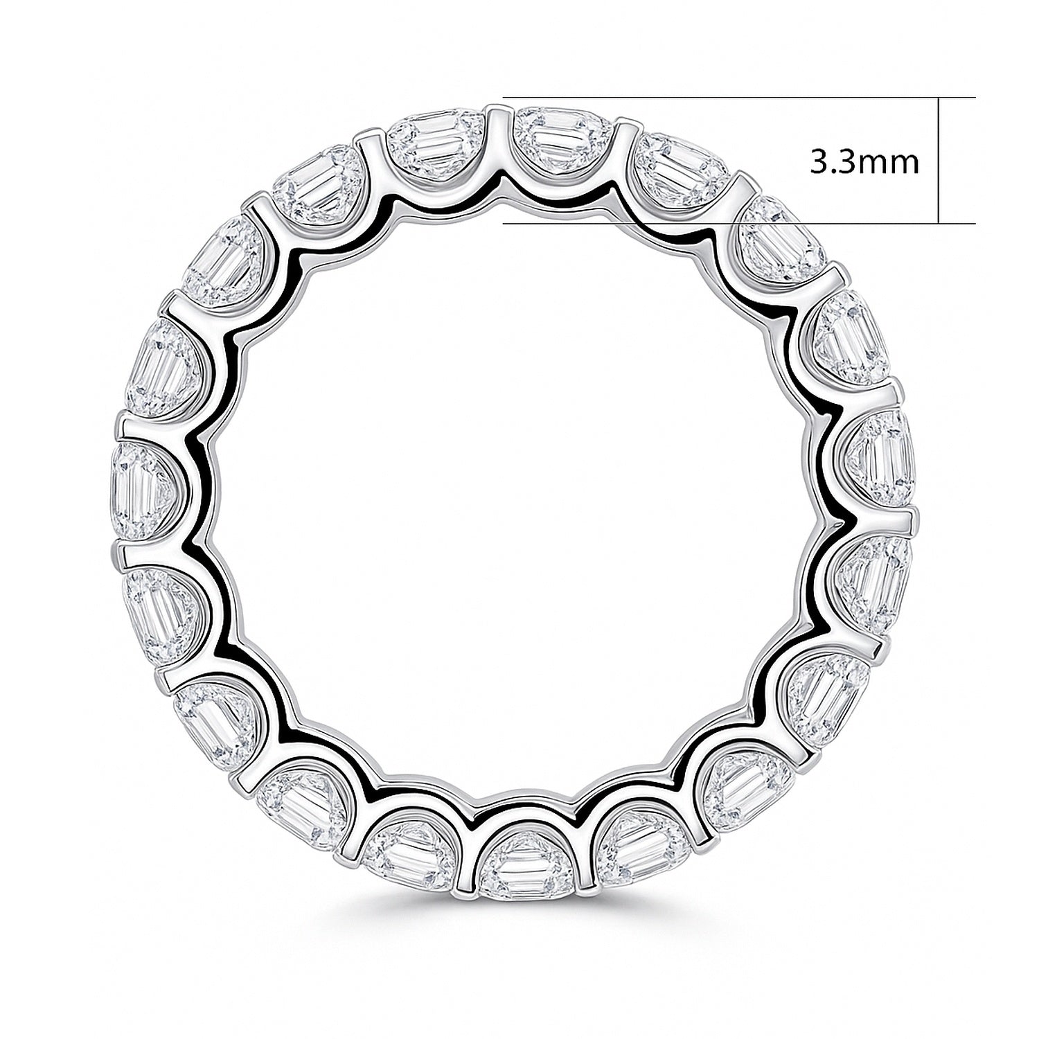 Asscher CZ Eternity Ring in Sterling Silver