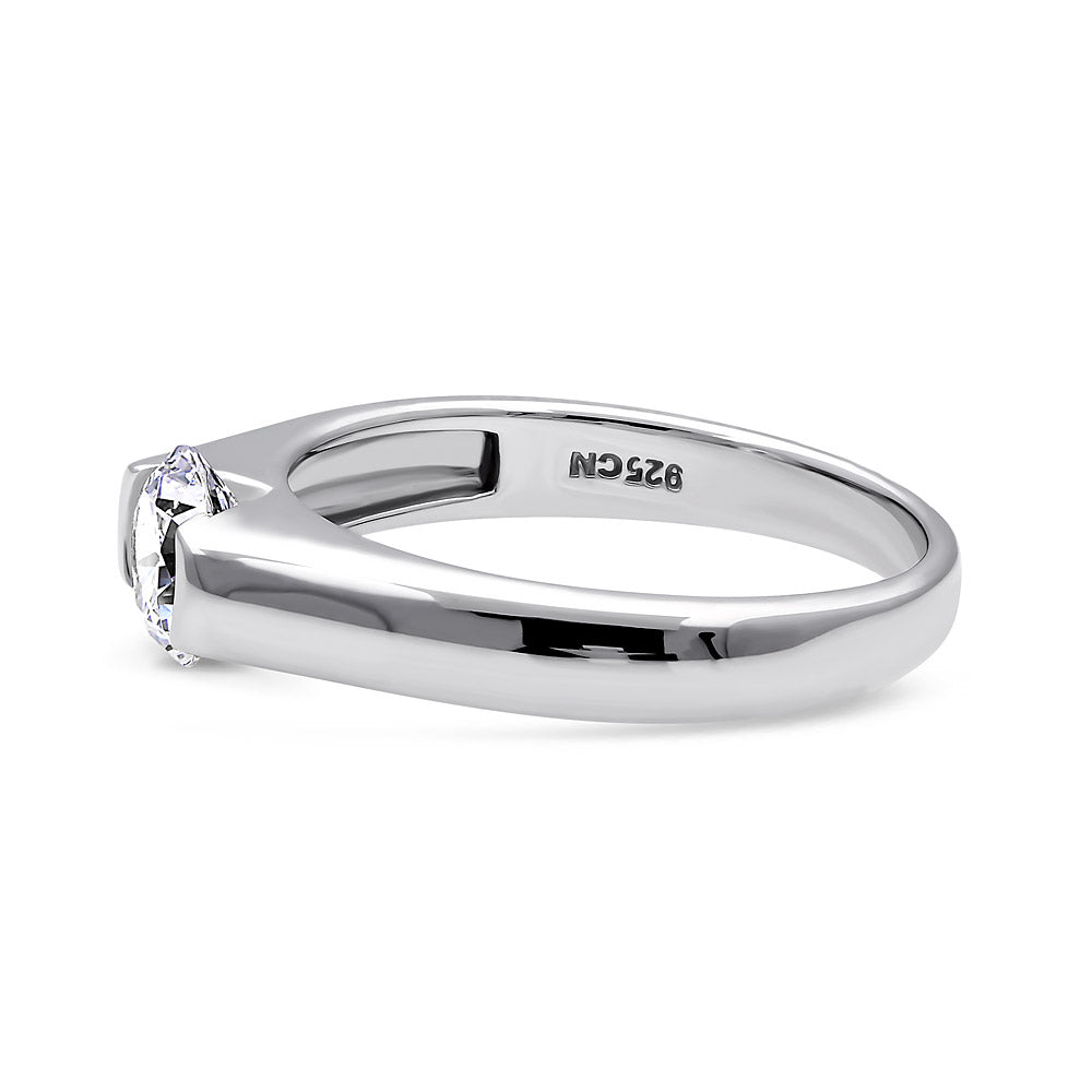 Solitaire 0.8ct Bezel CZ Ring in Sterling Silver