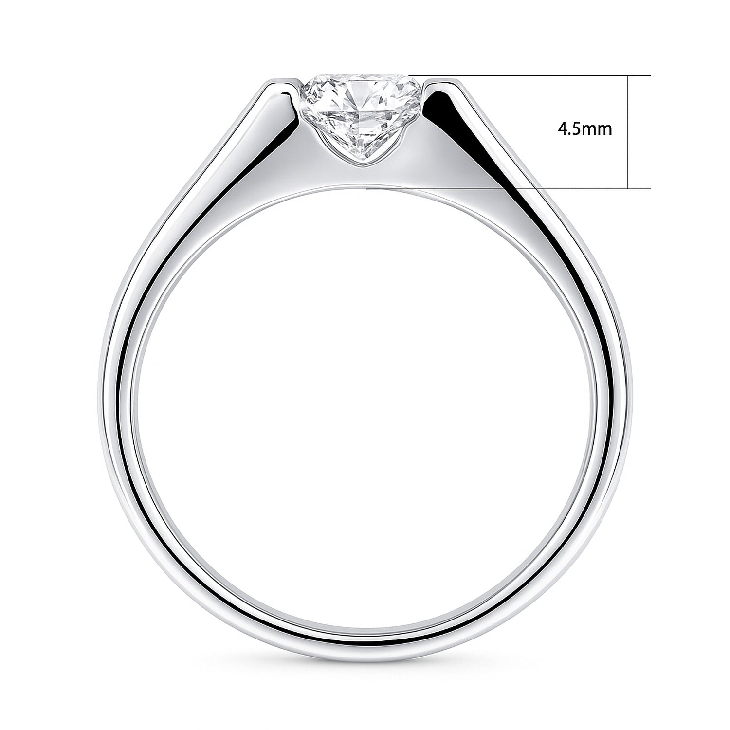 Solitaire 0.8ct Bezel CZ Ring in Sterling Silver