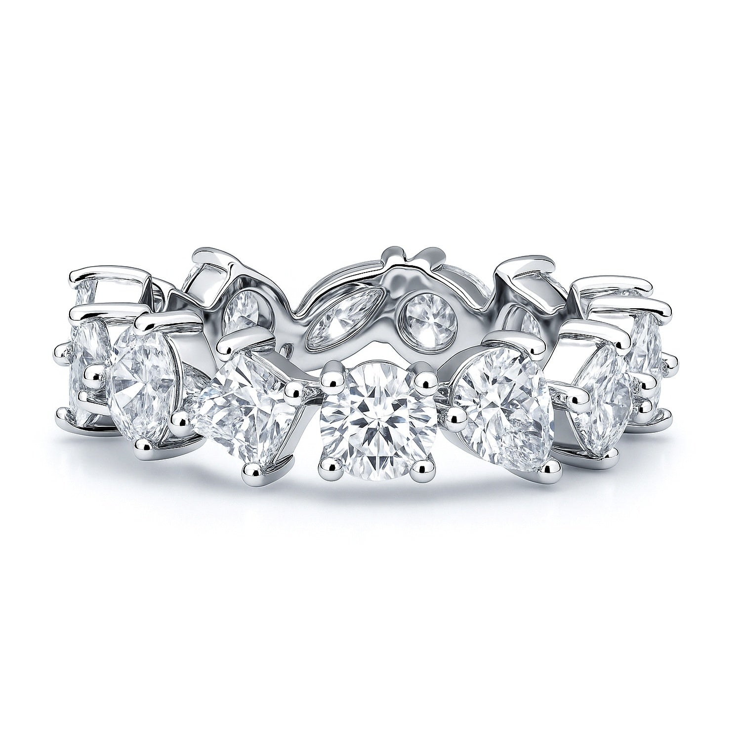 Cluster CZ Eternity Ring in Sterling Silver