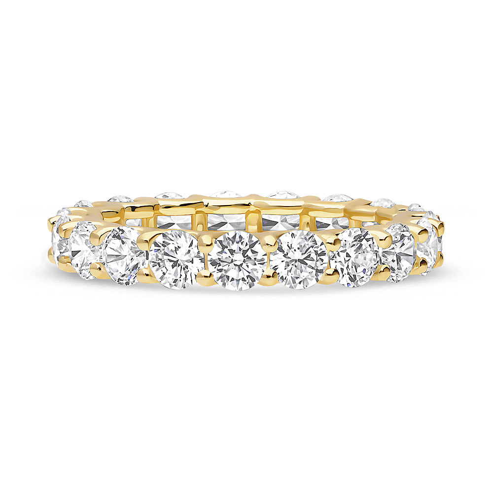 Pave CZ Eternity Ring in Gold Flashed Sterling Silver