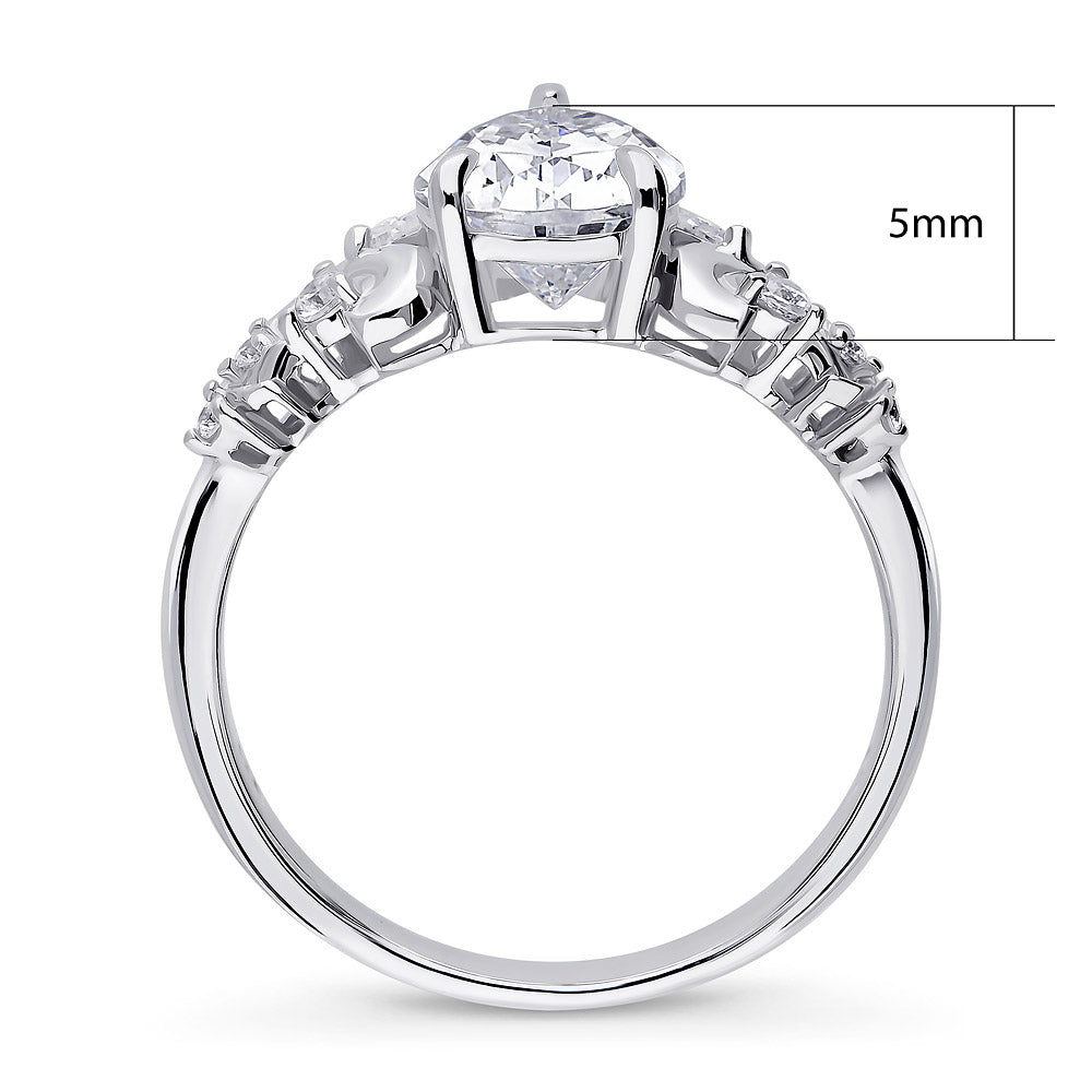 Filigree CZ Ring in Sterling Silver