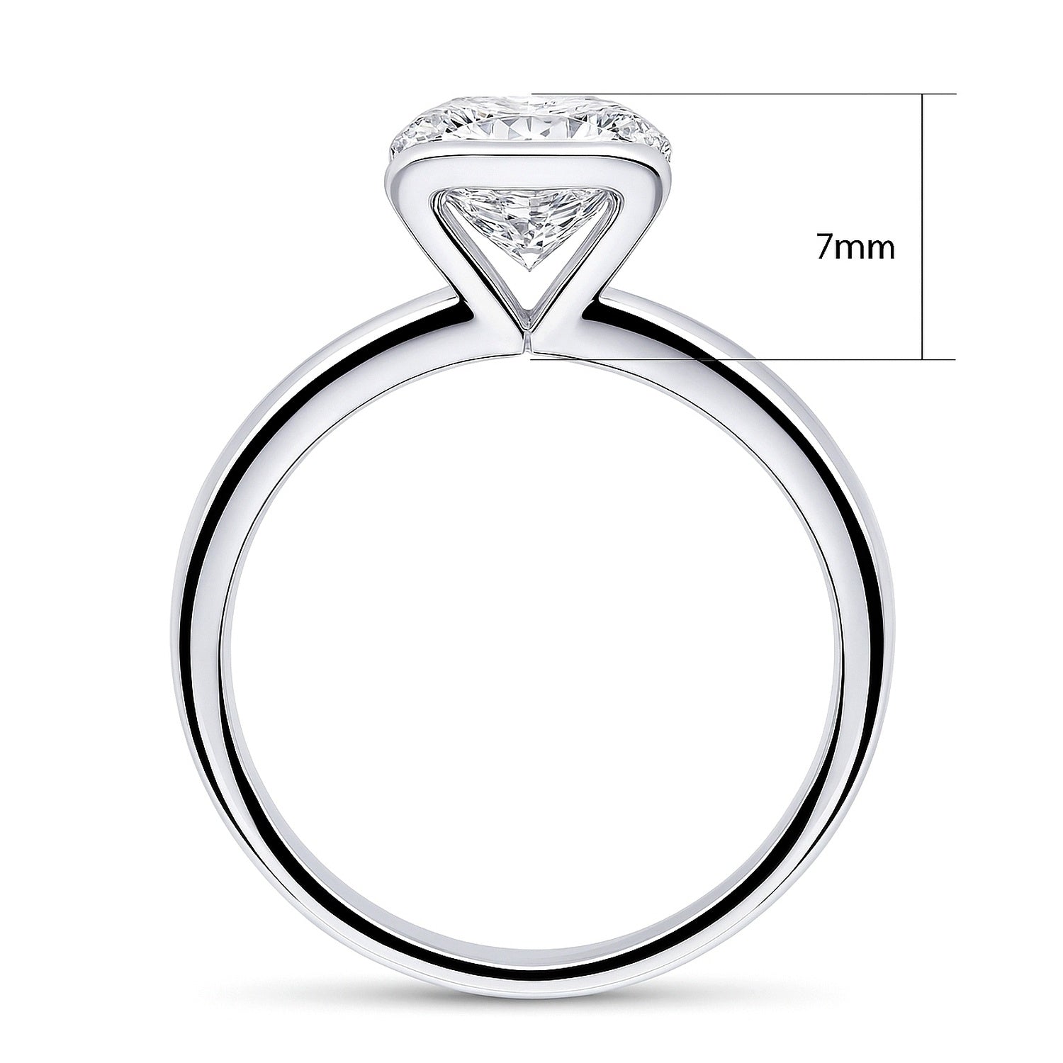 Solitaire 2ct Bezel CZ Ring in Sterling Silver