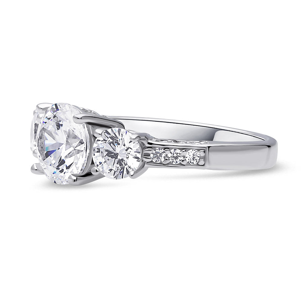 3-Stone 2ct CZ Ring in Sterling Silver