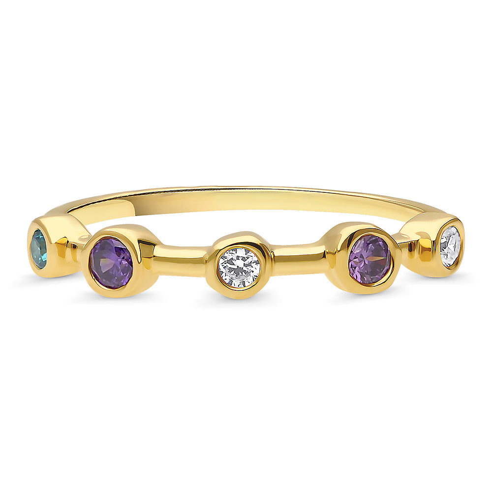 5-Stone CZ Band in Gold Flashed Sterling Silver